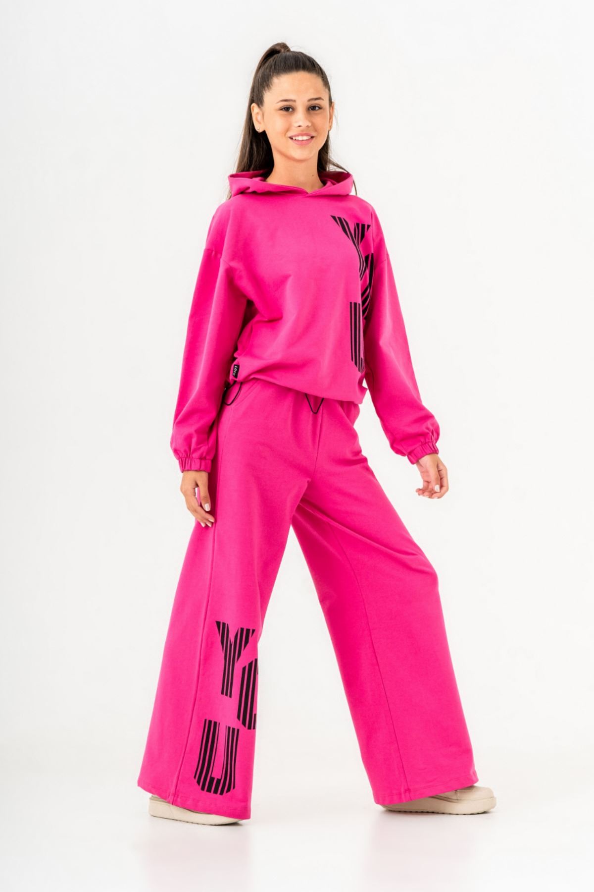 8-14 Yaş Roma Yourself Kız Çocuk Eşofman Takım -Fuşya-