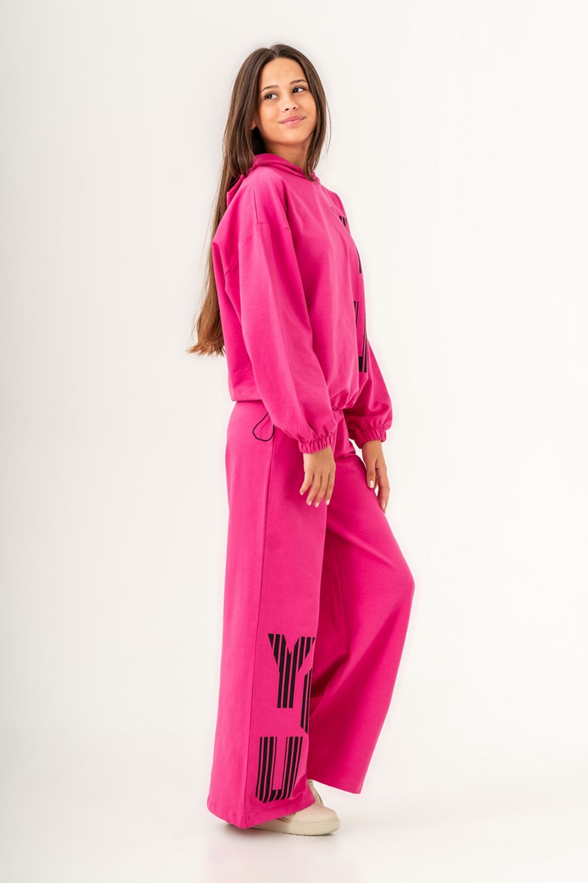 8-14 Yaş Roma Yourself Kız Çocuk Eşofman Takım -Fuşya-