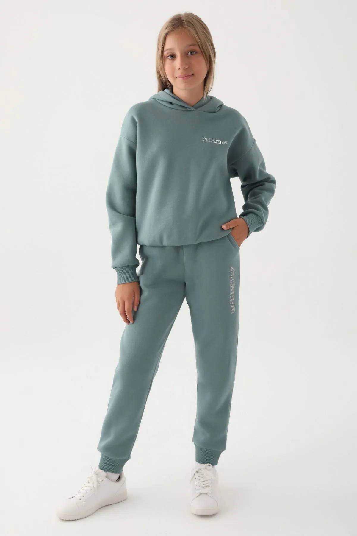 7-16 Yaş KAPPA Kız Çocuk Sweatshırt -Yeşil-