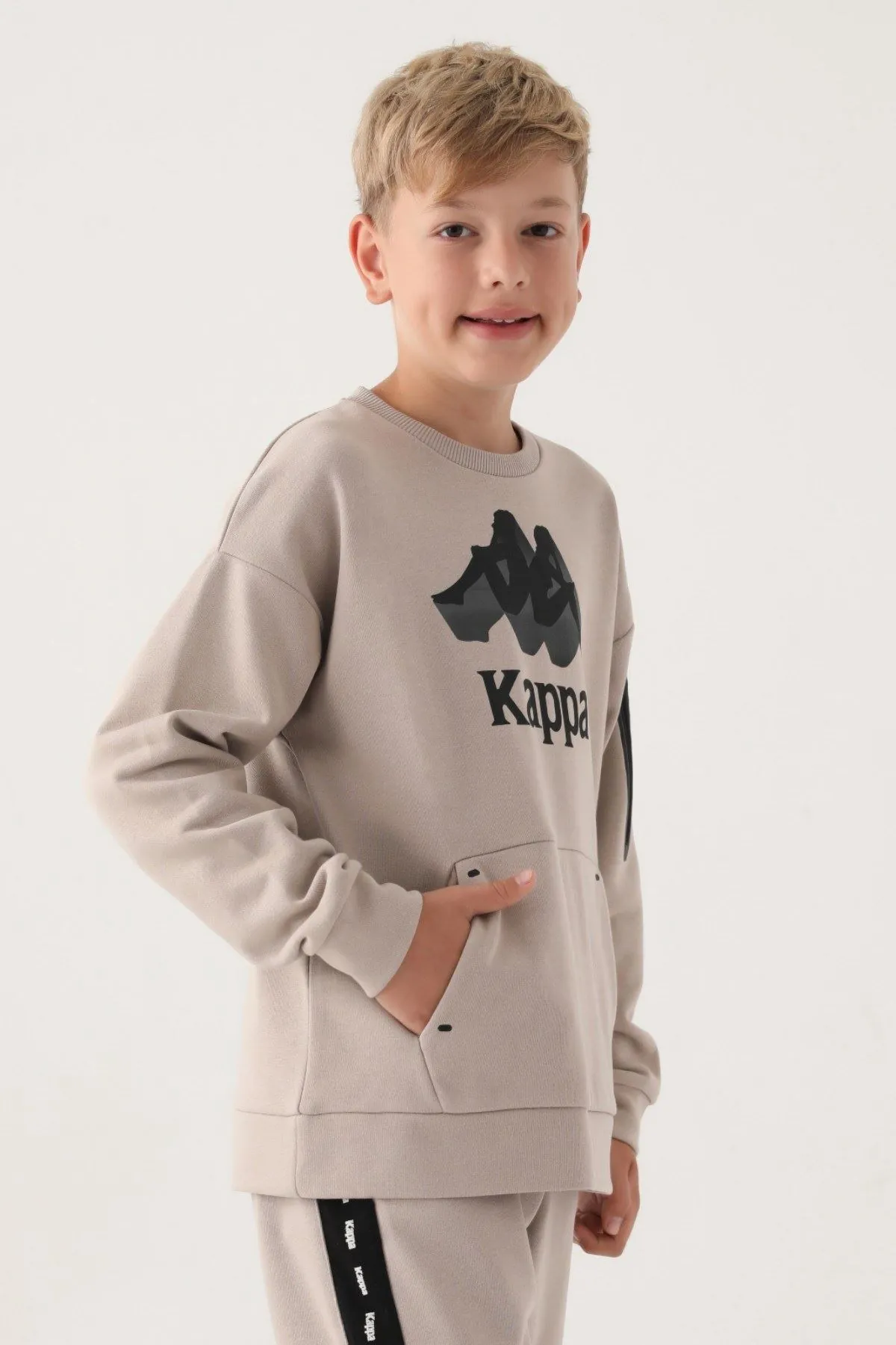 7-16 Yaş KAPPA Erkek Çocuk Sweat -Bej-