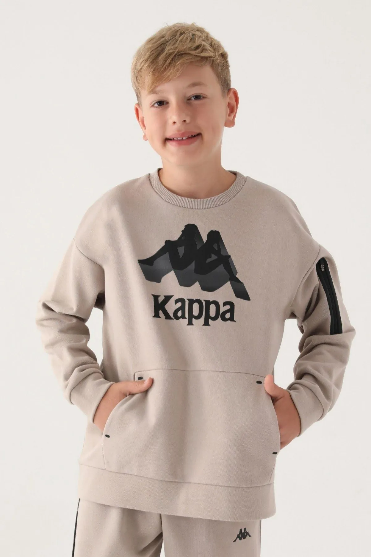 7-16 Yaş KAPPA Erkek Çocuk Sweat -Bej-