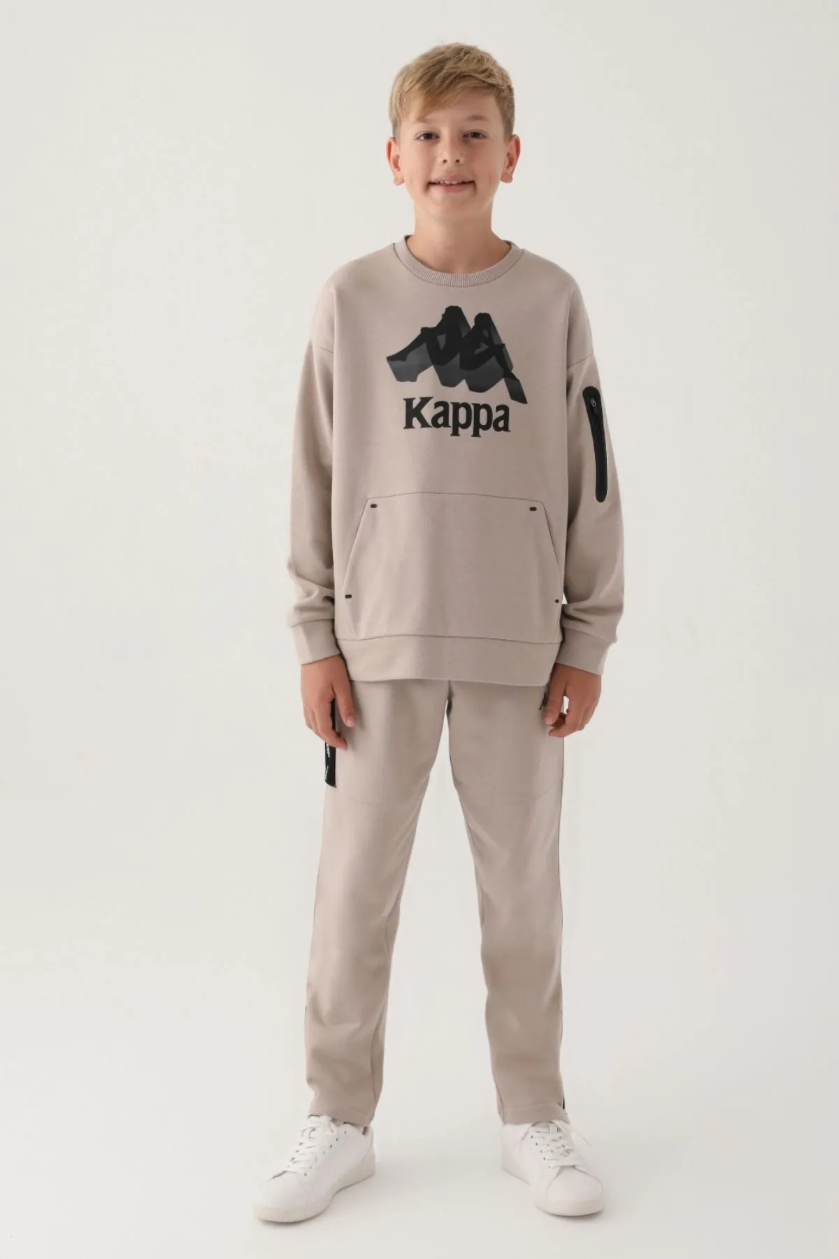 7-16 Yaş KAPPA Erkek Çocuk Sweat -Bej-