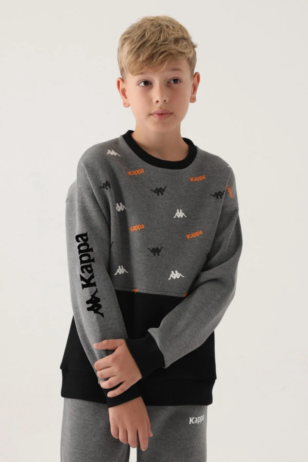 7-16 Yaş KAPPA Erkek Çocuk Sweat -Antrasit-