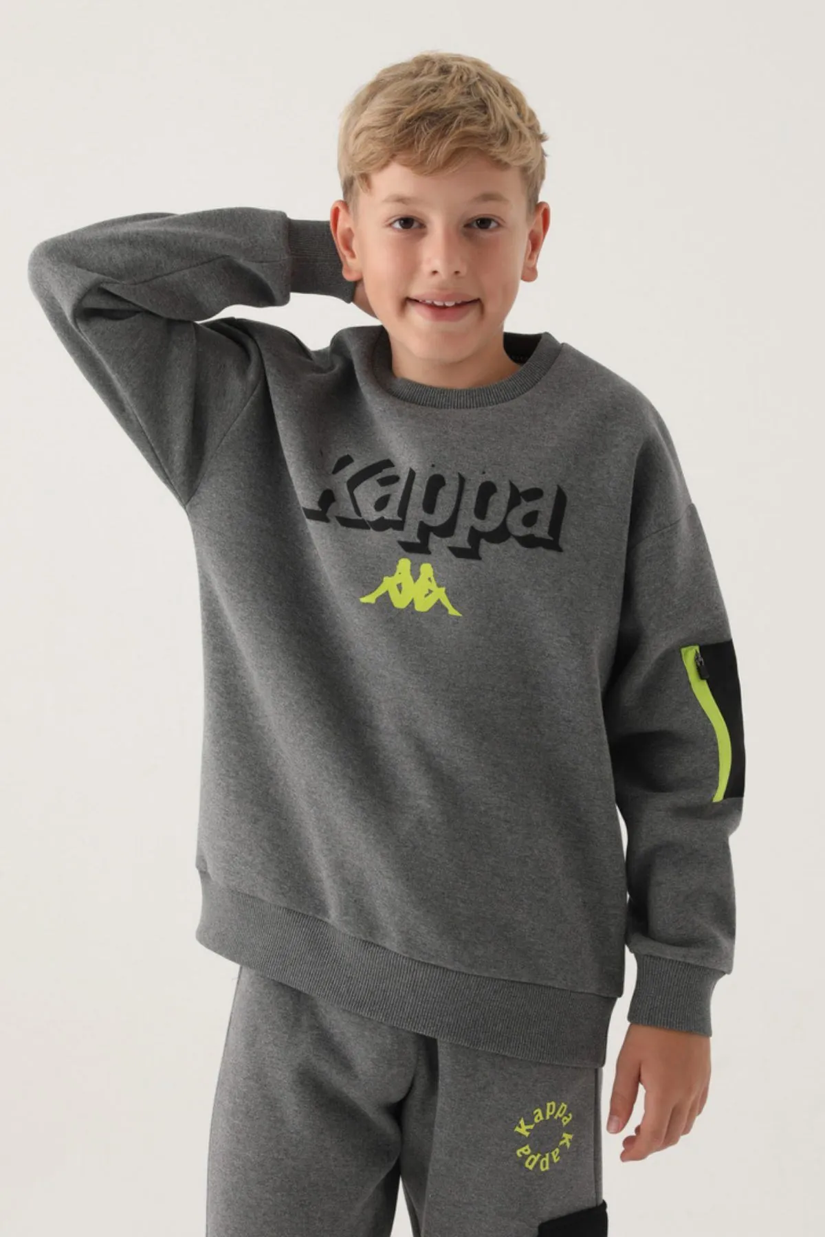 7-16 Yaş KAPPA Erkek Çocuk Sweat -Antrasit-