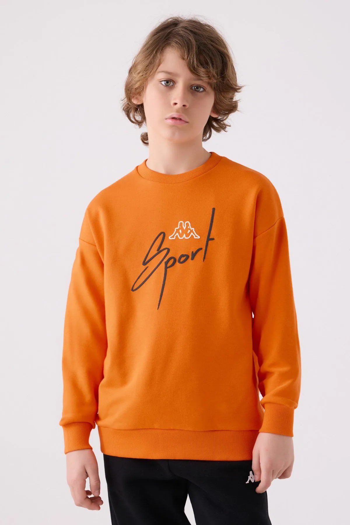 5-16 Yaş KAPPA Erkek Çocuk Sweat -Turuncu-