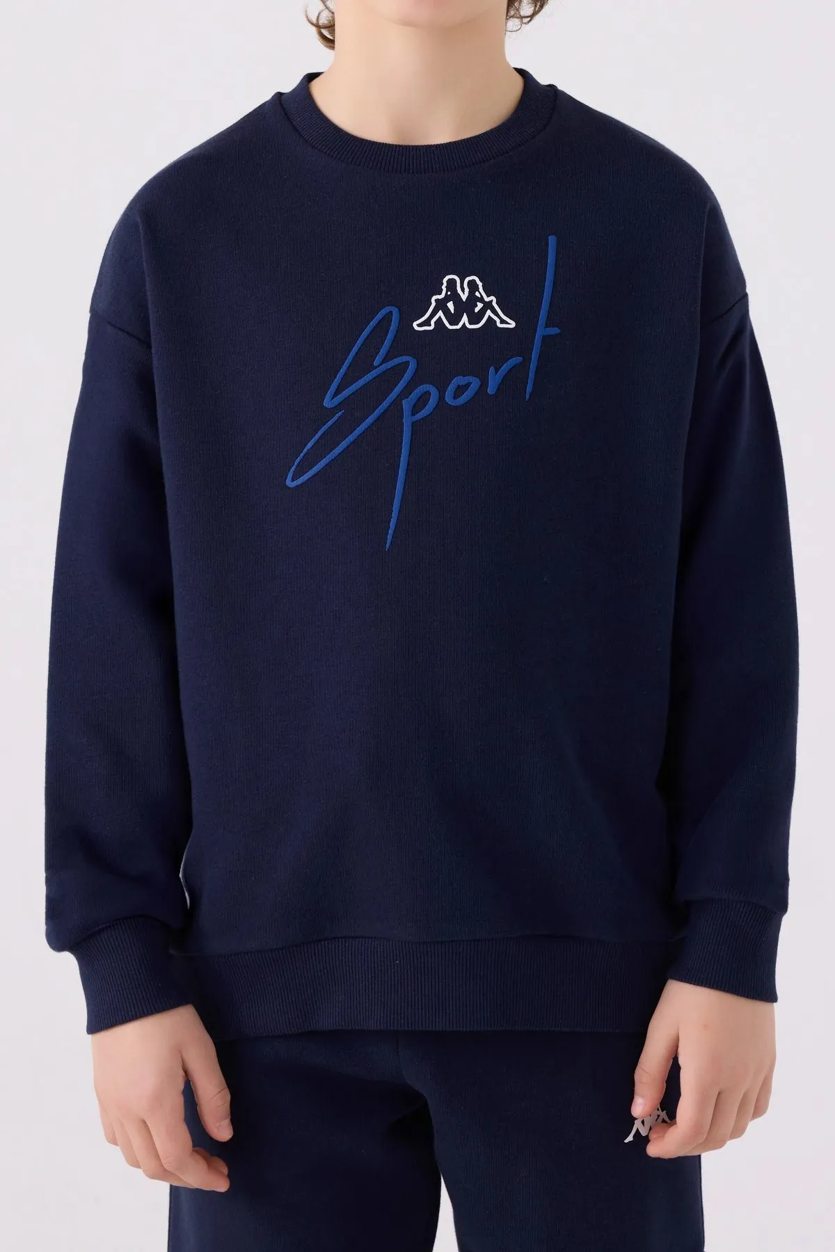 5-16 Yaş KAPPA Erkek Çocuk Sweat -Lacivert-