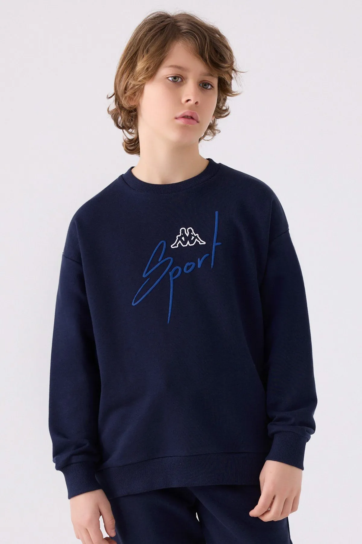 5-16 Yaş KAPPA Erkek Çocuk Sweat -Lacivert-