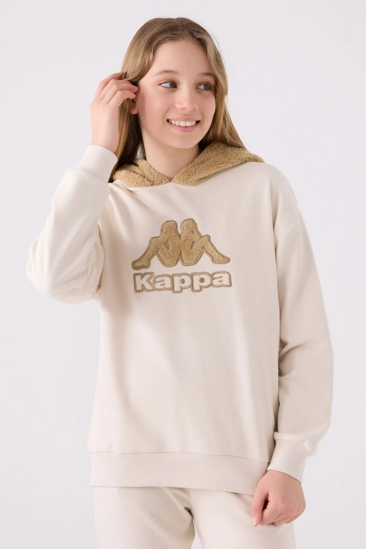 5-16 Yaş KAPPA Kız Çocuk Sweatshırt -Latte-