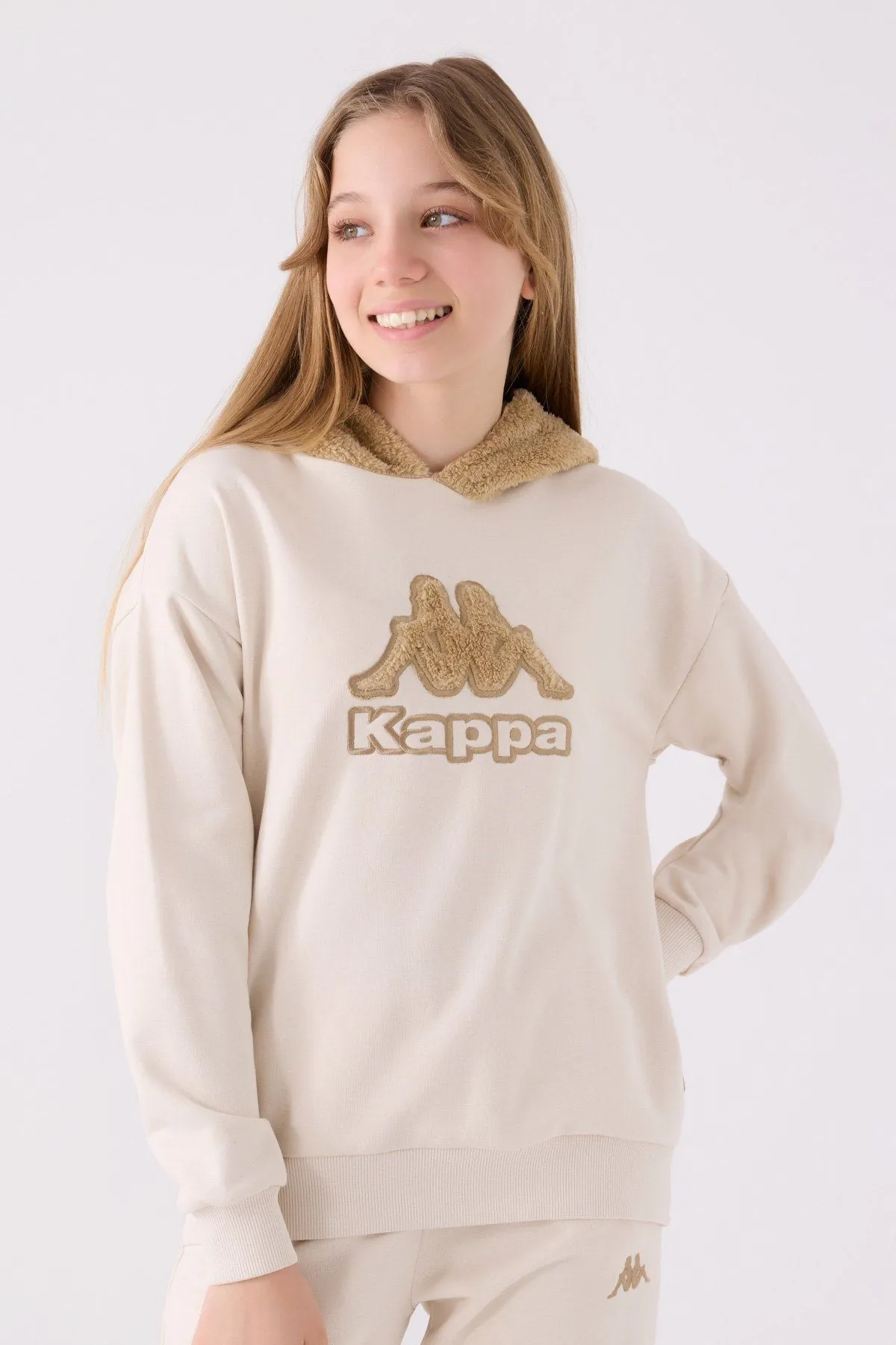 5-16 Yaş KAPPA Kız Çocuk Sweatshırt -Latte-