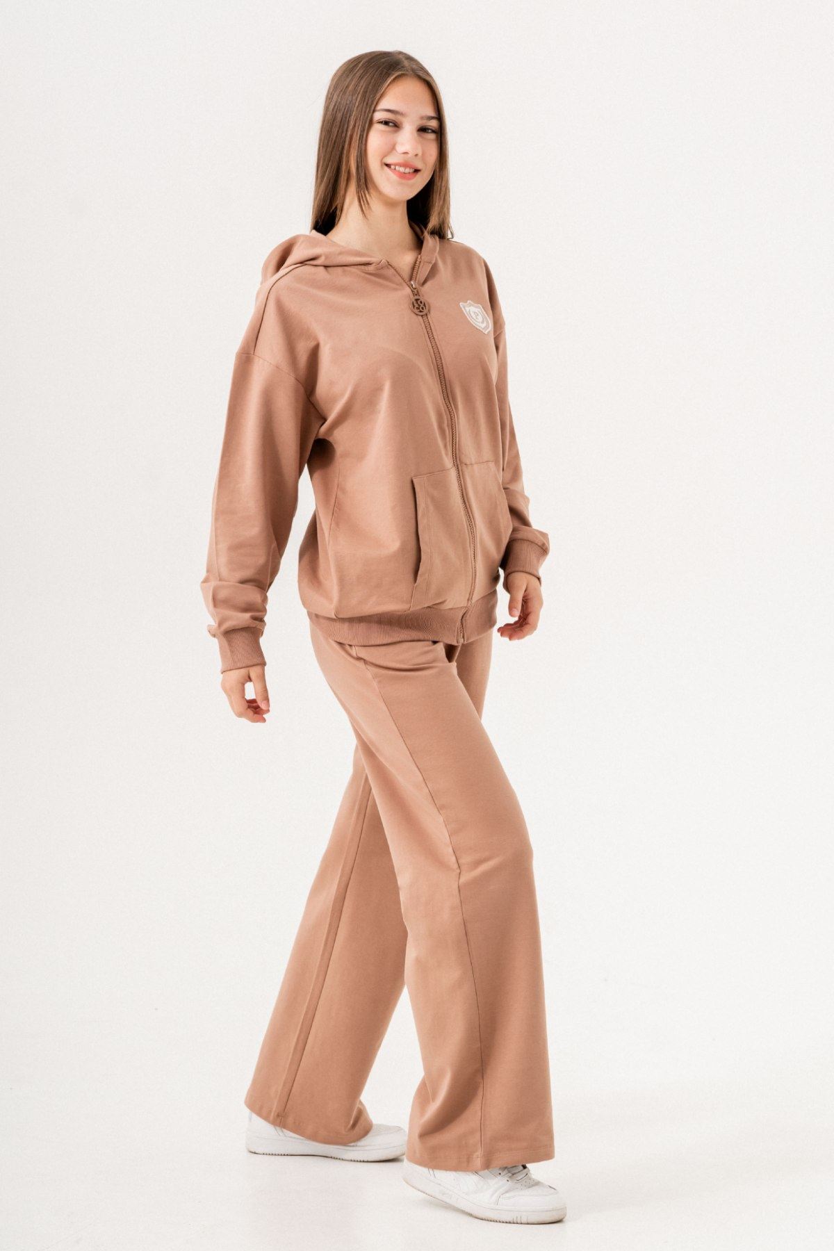 9-15 Yaş Plihpe De Paris Kız Çocuk Hırkalı Takım -Caramel-