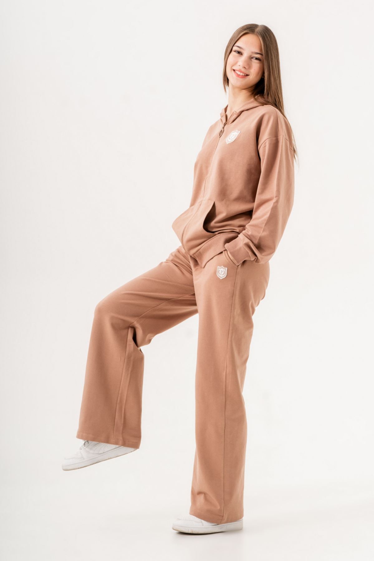 9-15 Yaş Plihpe De Paris Kız Çocuk Hırkalı Takım -Caramel-