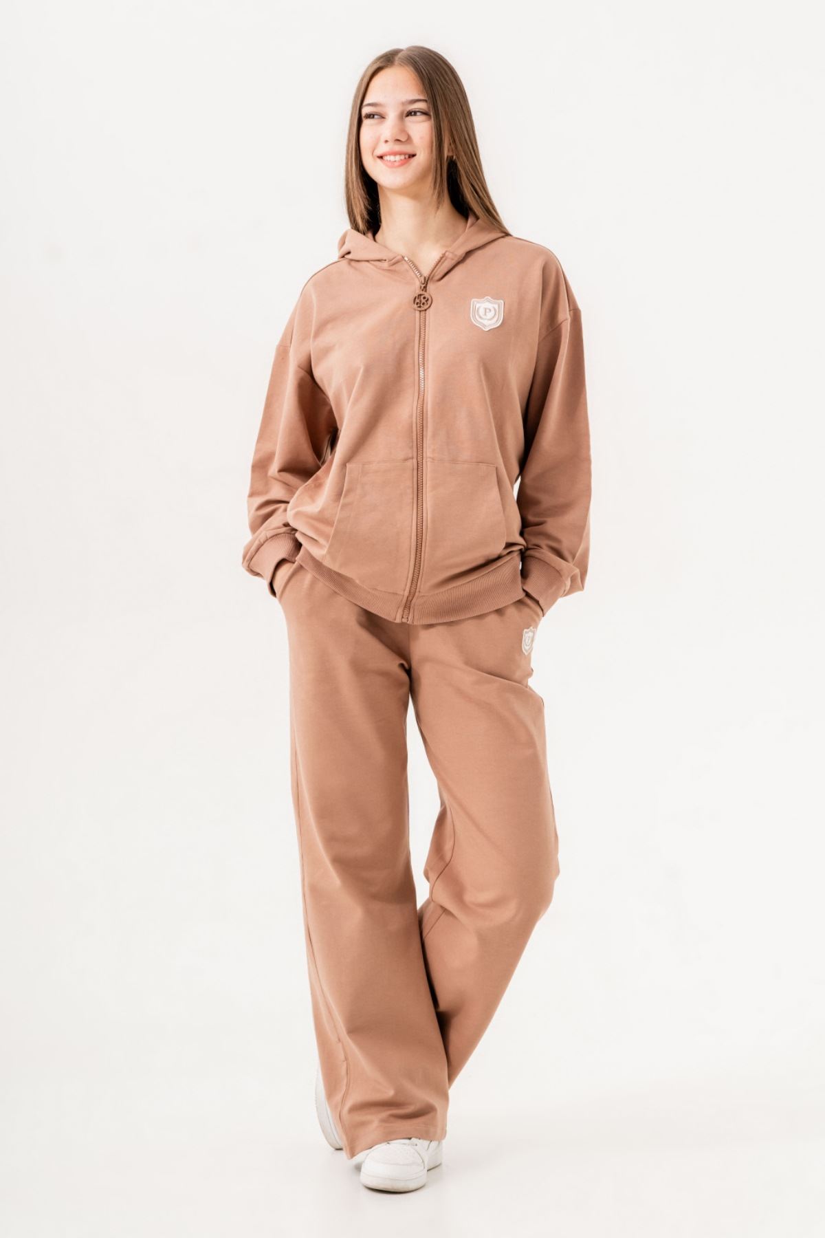 9-15 Yaş Plihpe De Paris Kız Çocuk Hırkalı Takım -Caramel-