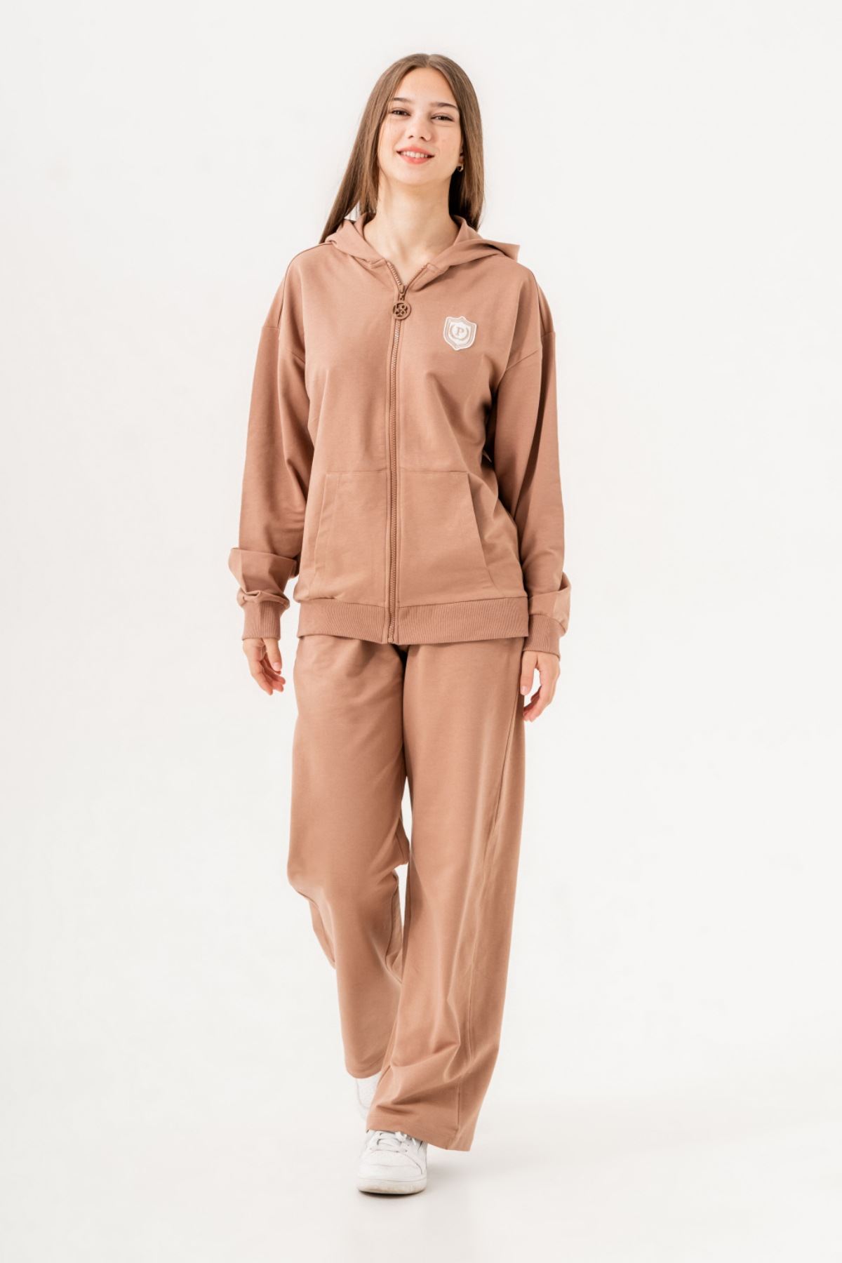 9-15 Yaş Plihpe De Paris Kız Çocuk Hırkalı Takım -Caramel-