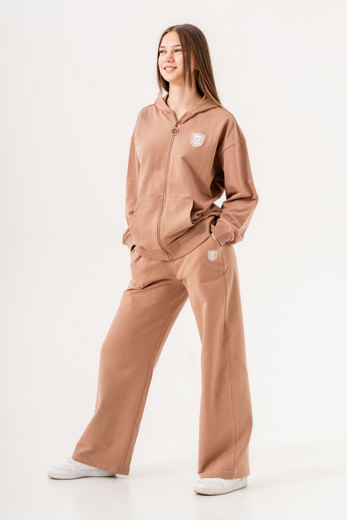 9-15 Yaş Plihpe De Paris Kız Çocuk Hırkalı Takım -Caramel-