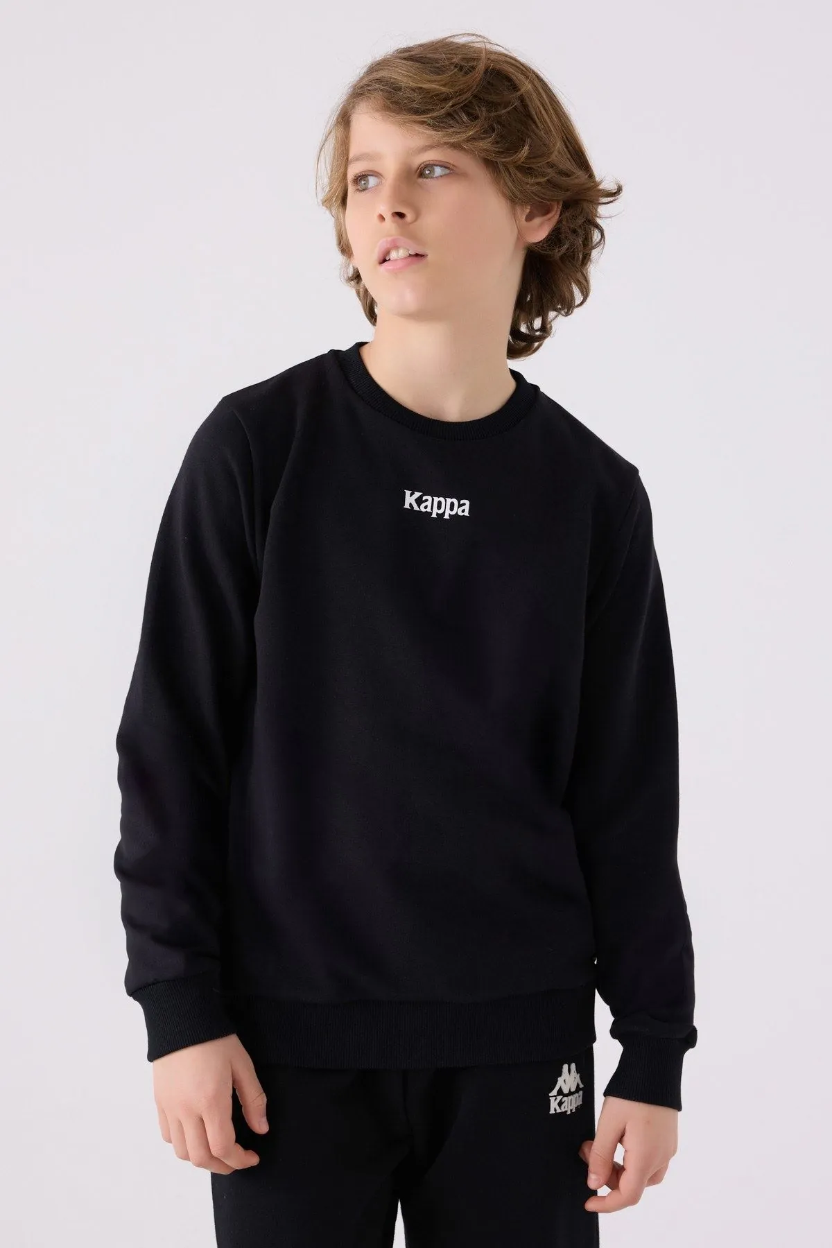 5-16 Yaş KAPPA Erkek Çocuk Sweat -Siyah-