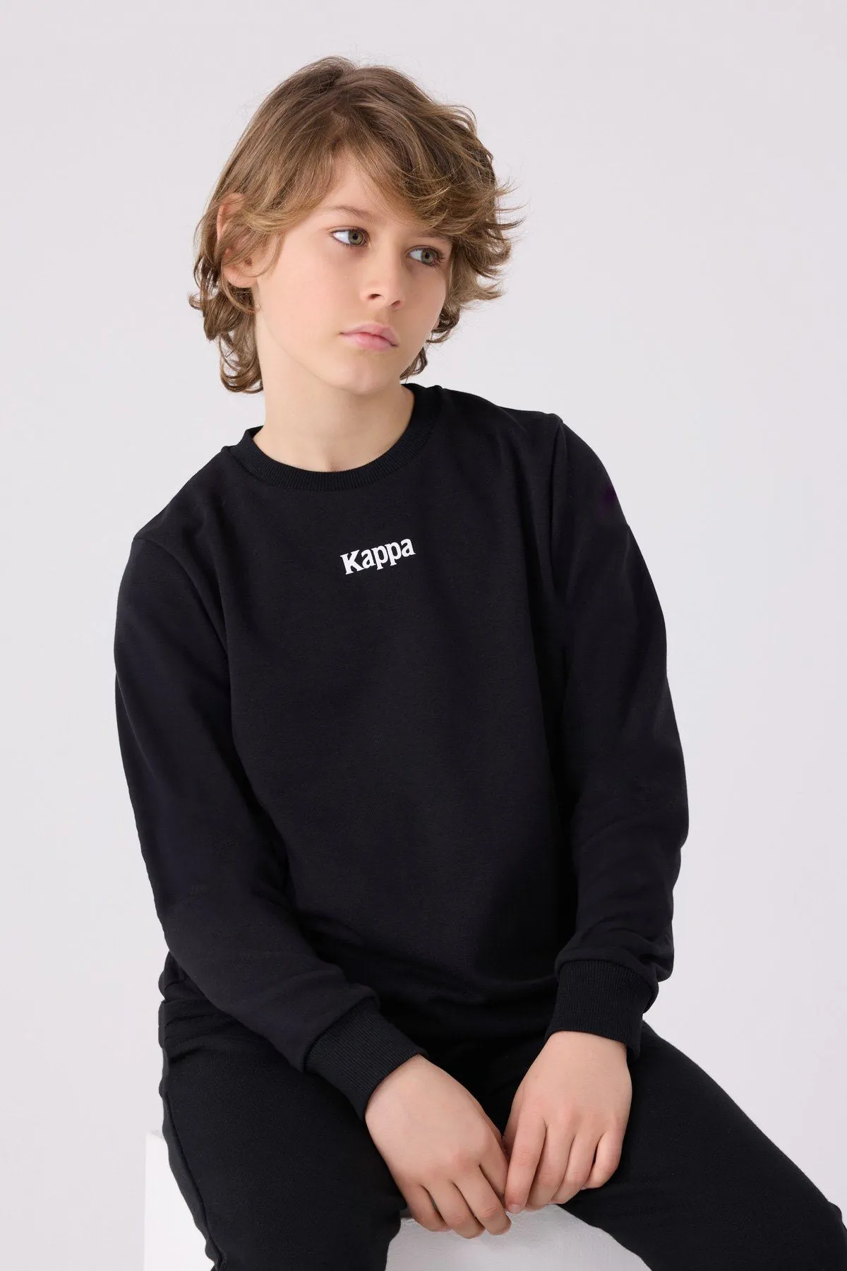 5-16 Yaş KAPPA Erkek Çocuk Sweat -Siyah-