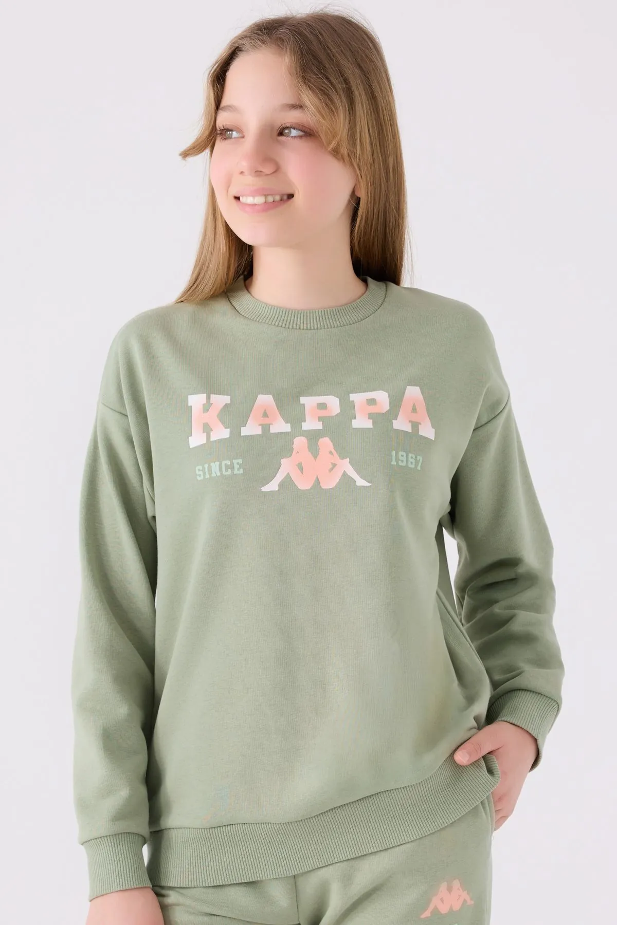 5-16 Yaş KAPPA Kız Çocuk Sweat -Çay Yeşili-