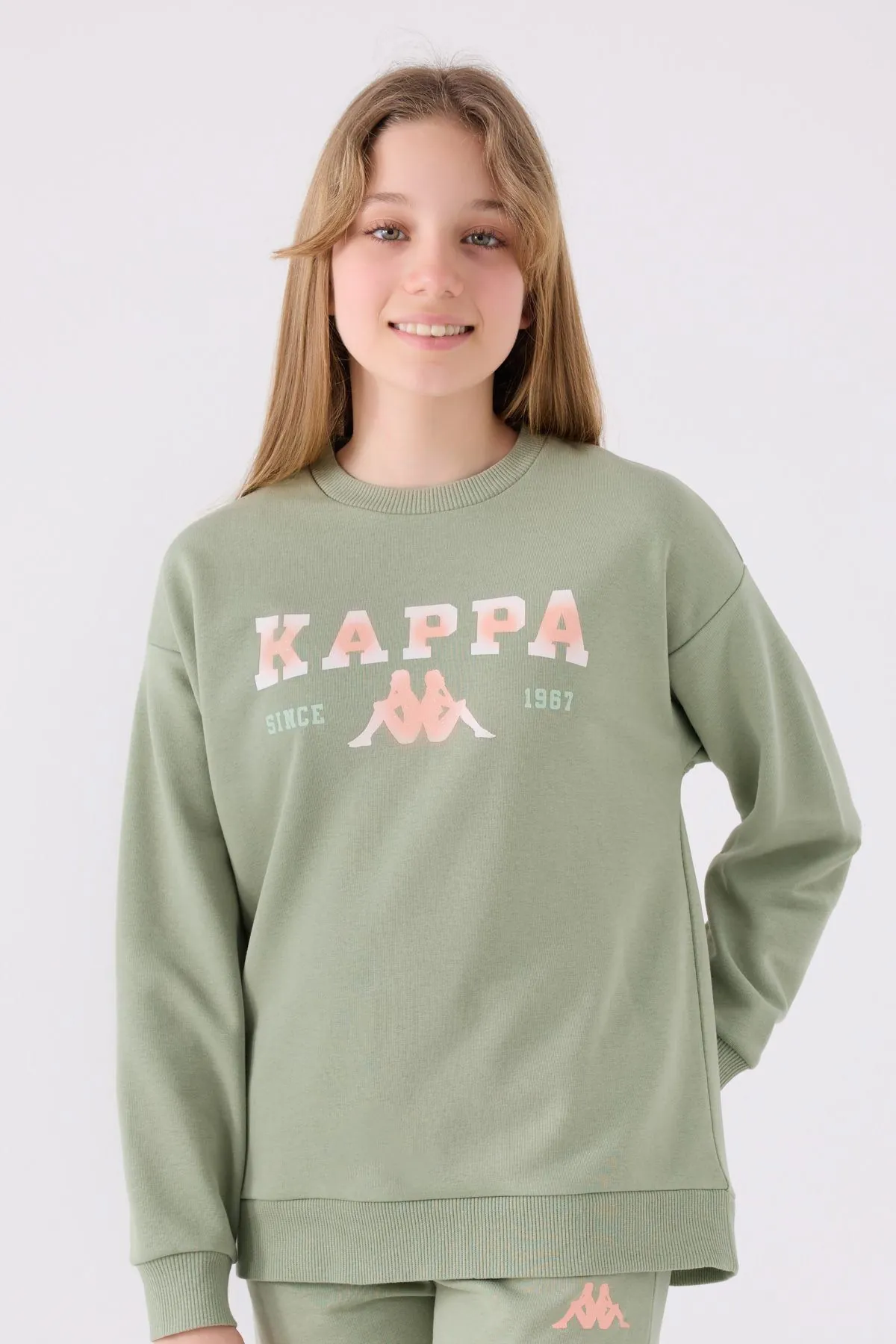 5-16 Yaş KAPPA Kız Çocuk Sweat -Çay Yeşili-