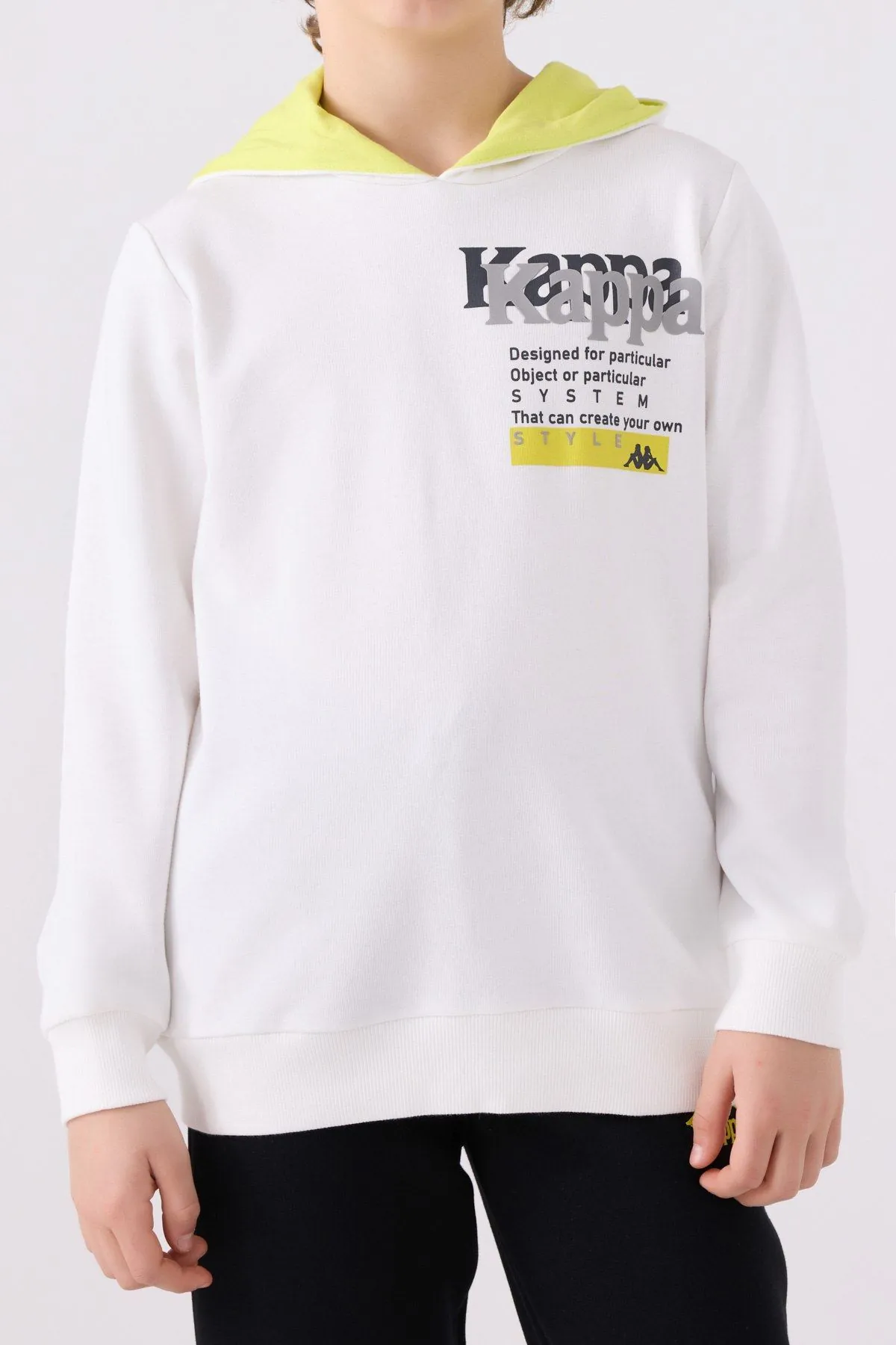 5-16 Yaş KAPPA Erkek Çocuk Sweatshırt- Ekru-
