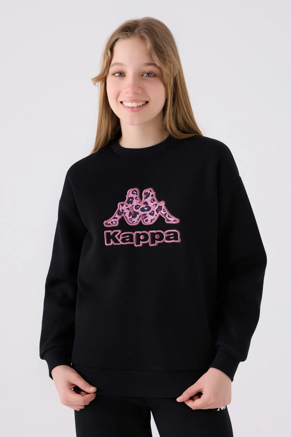 5-16 Yaş KAPPA Kız Çocuk Sweat -Siyah-