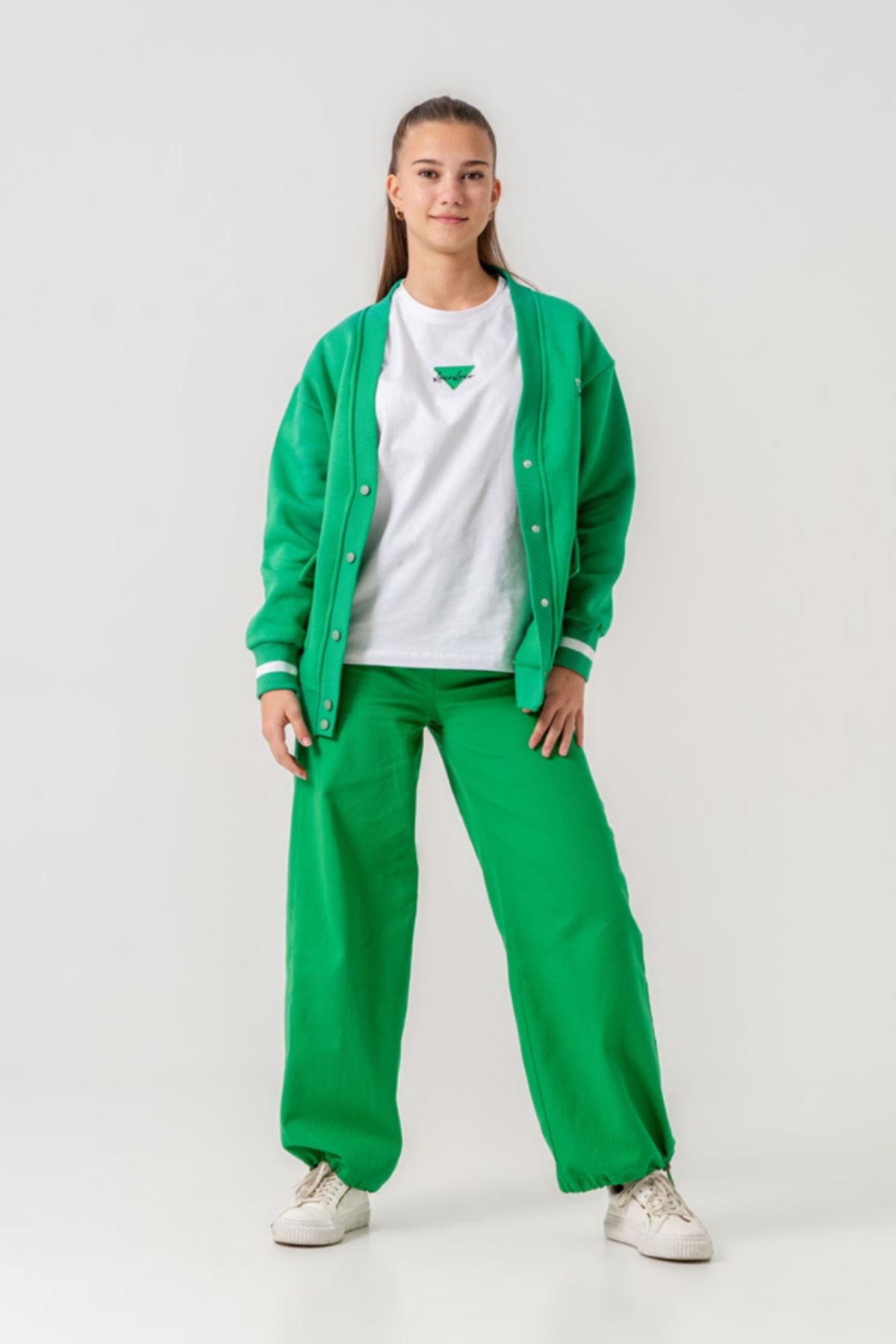 9-15 Yaş Panoroma Kız Çocuk 3'Lü Takım -Yeşil-