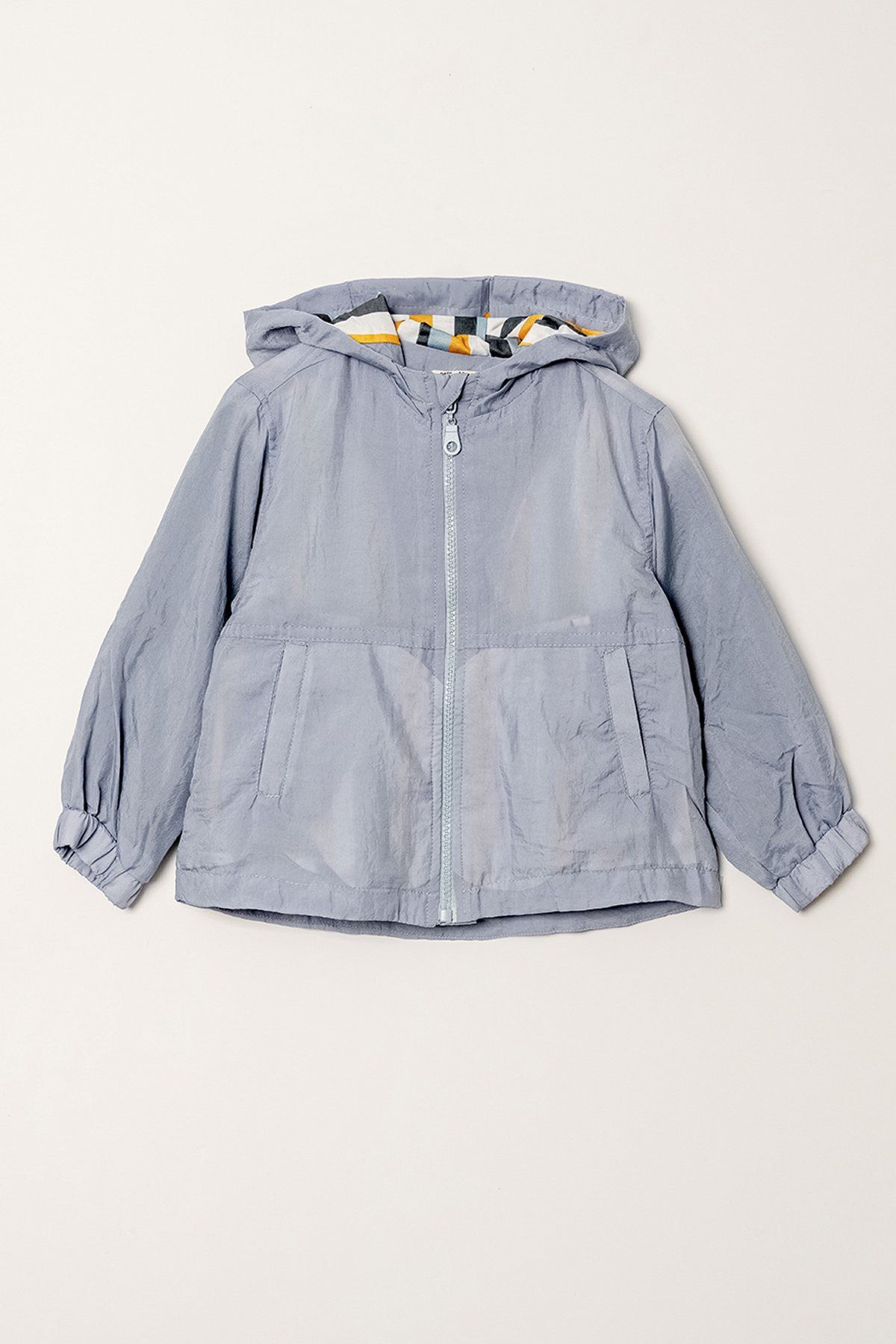 1-5 Yaş Line Cool Design Su İtici Erkek Çocuk Yağmurluk -Uzay Grisi-