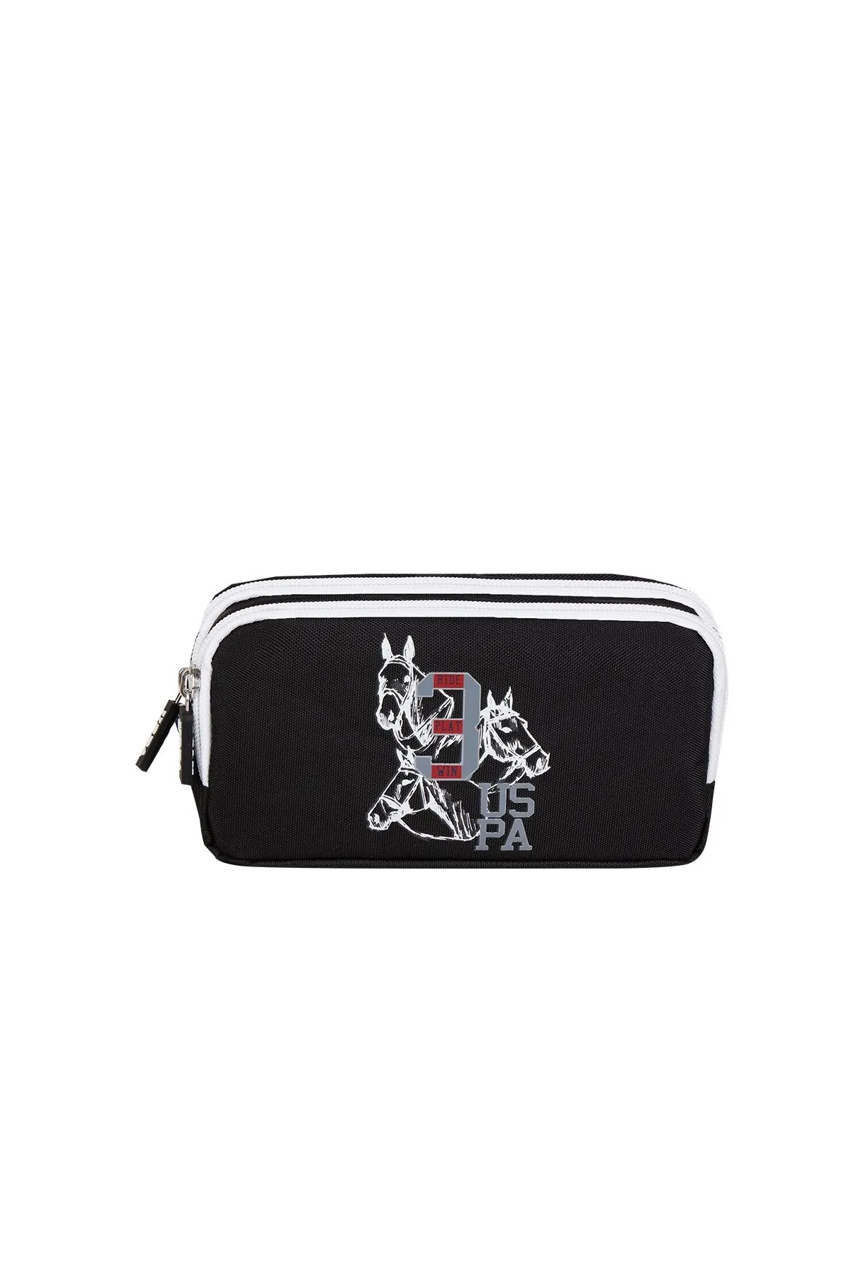 Lisanslı Us Polo ASSN Kalem Kutusu -Siyah/Beyaz-