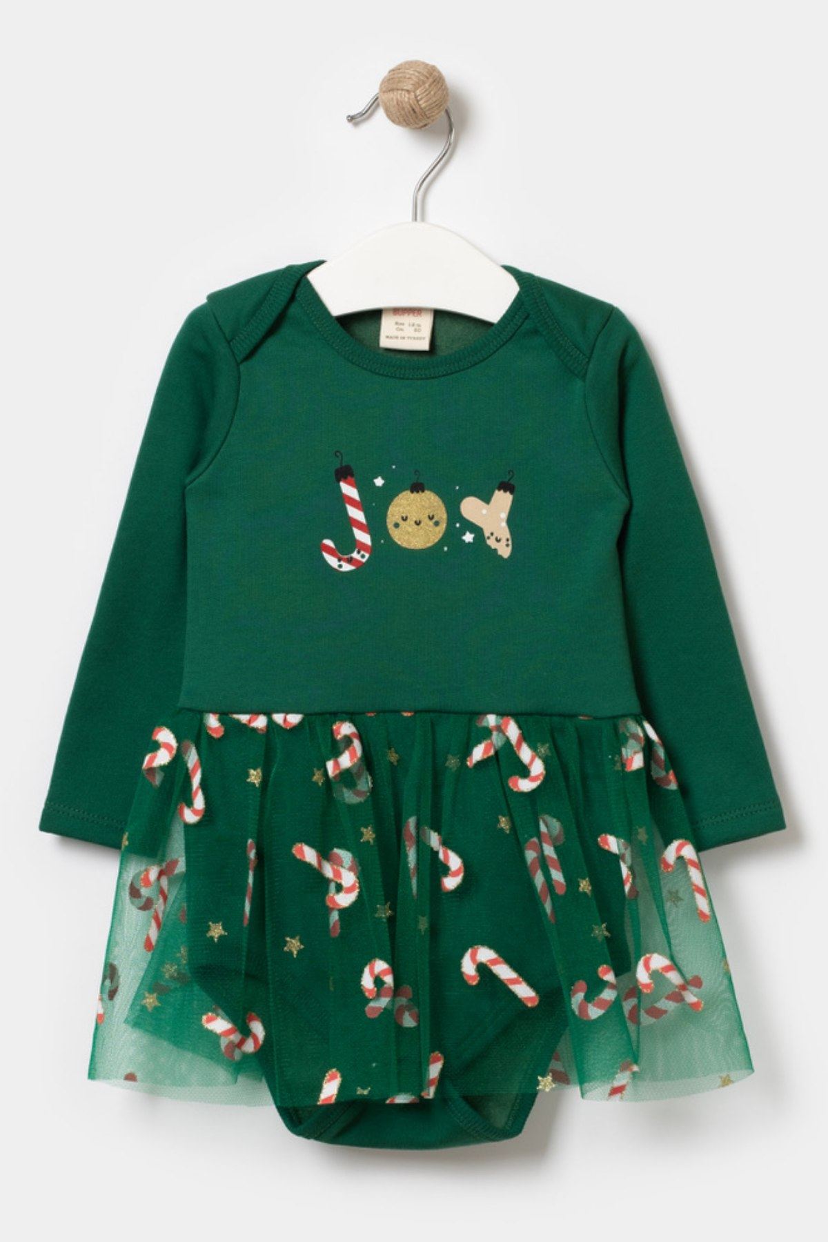 6-18 Aylık Merry Joy Kız Bebek Tulum Elbise -Yeşil-