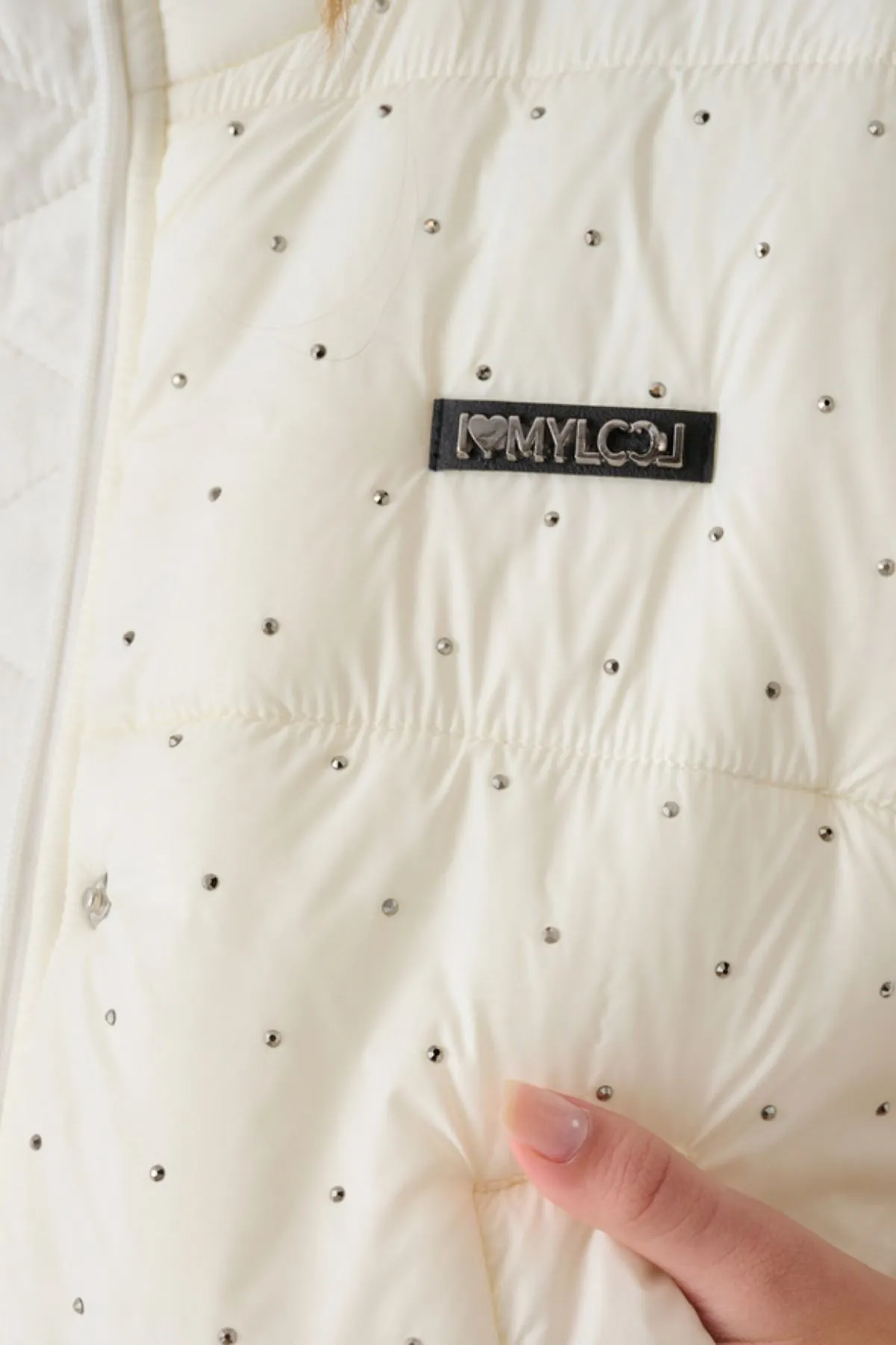 10-16 Yaş Magic Premium Kız Çocuk Dolgulu Tasarım Şişme Yelek -Ekru-