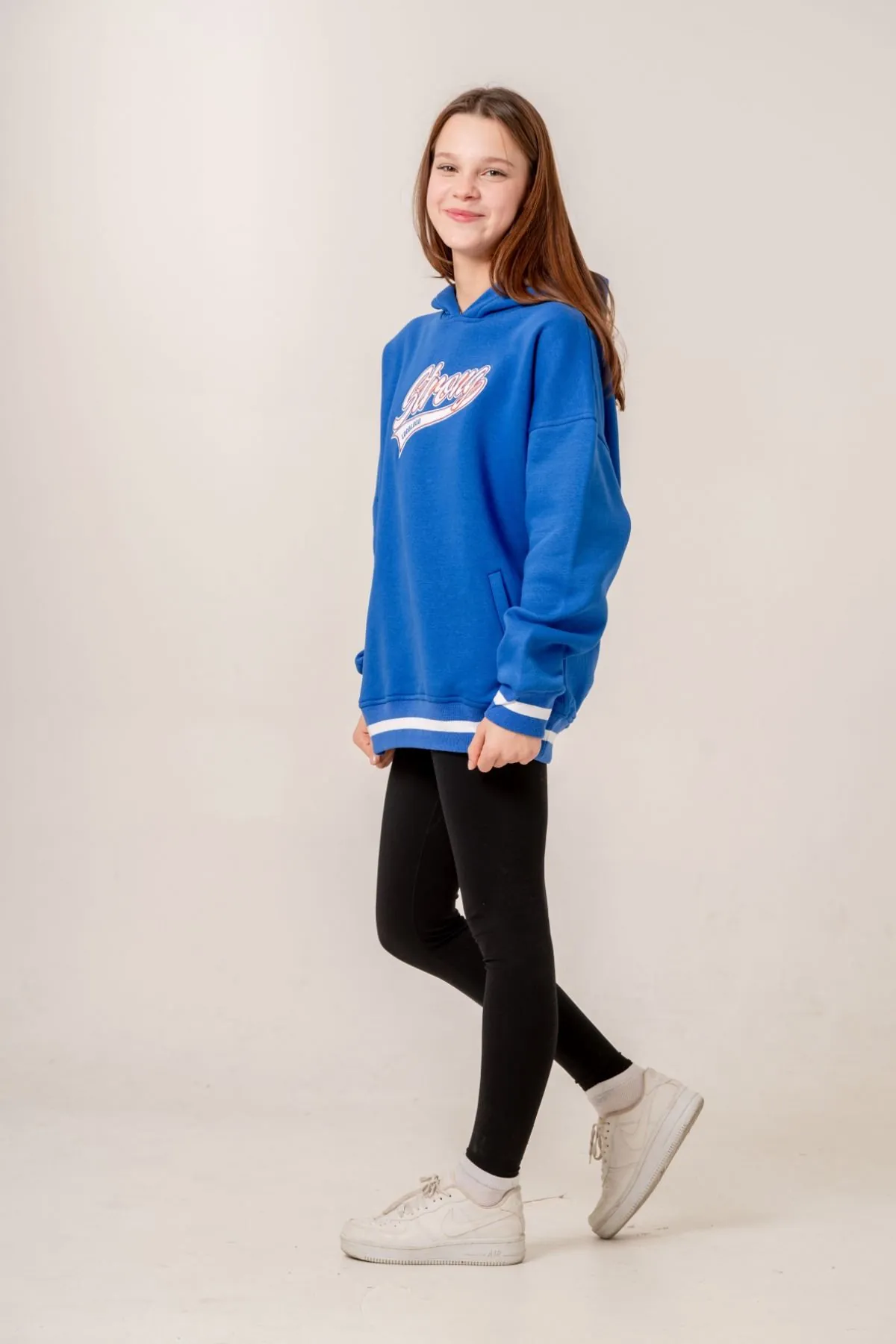 9-15 Yaş Unıque Strong Kız Çocuk -Sweatshırt -Saks Mavisi-