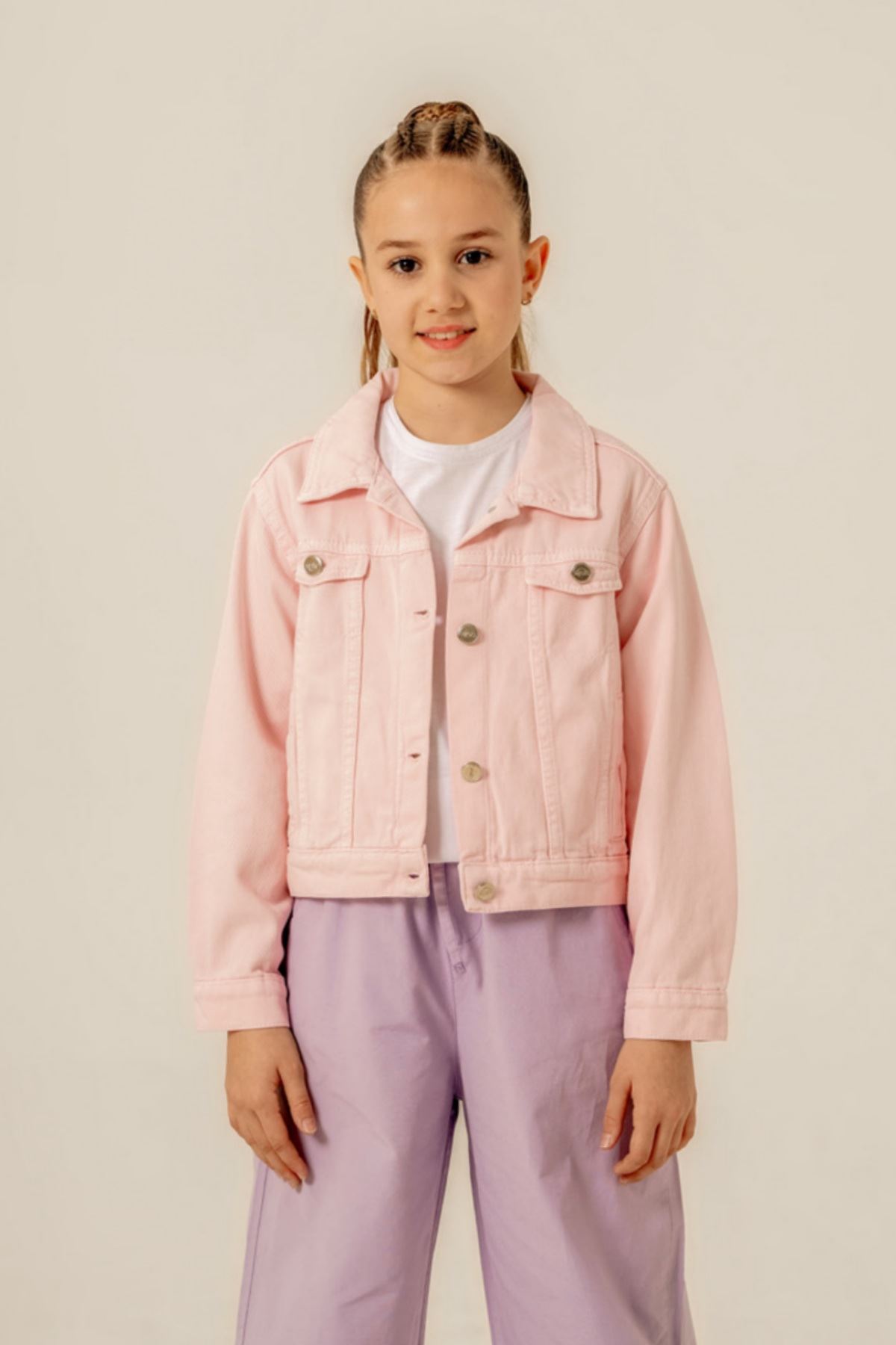 4-12 Yaş Lizbon Colors Kız Çocuk Ceket -Pembe-