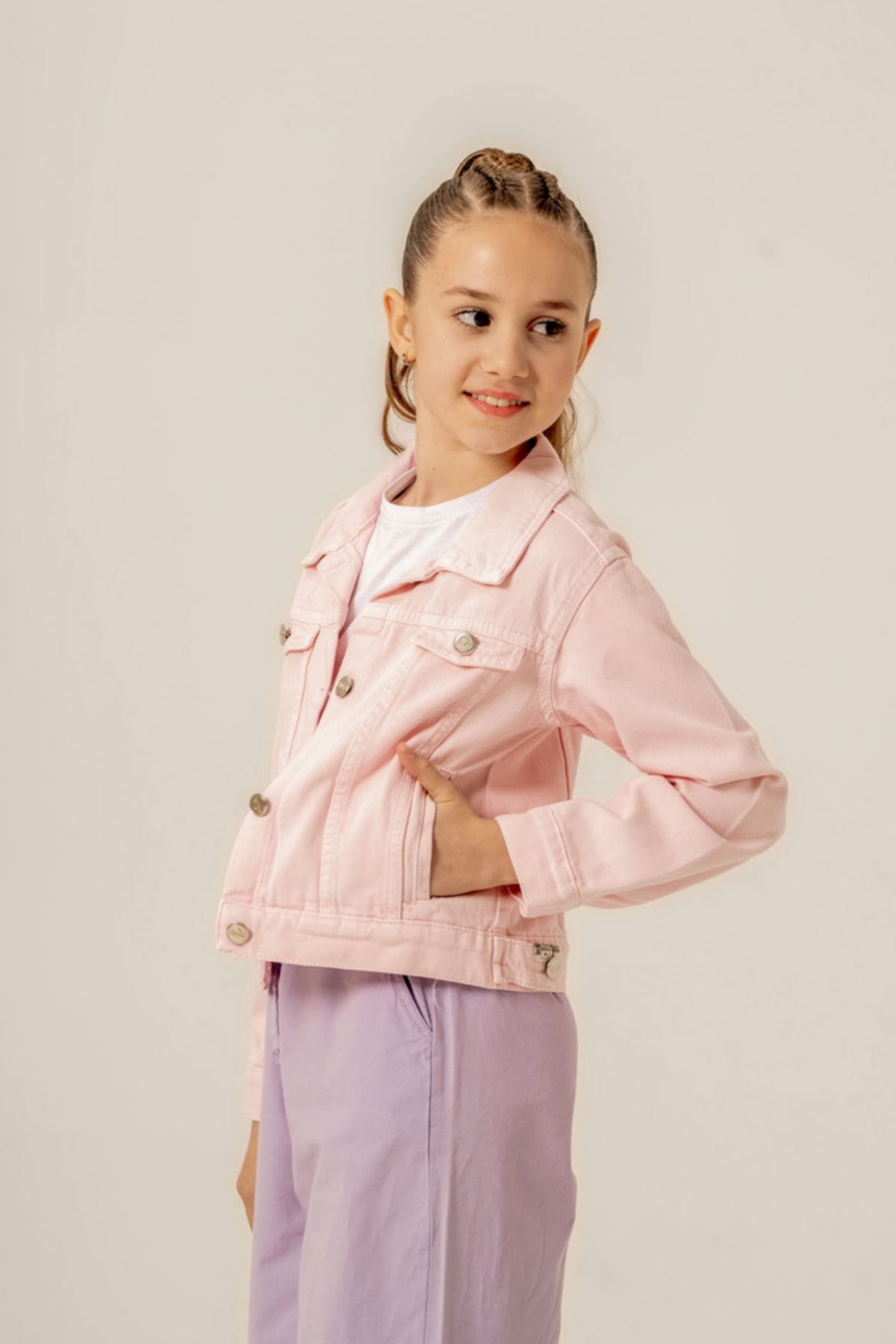 4-12 Yaş Lizbon Colors Kız Çocuk Ceket -Pembe-