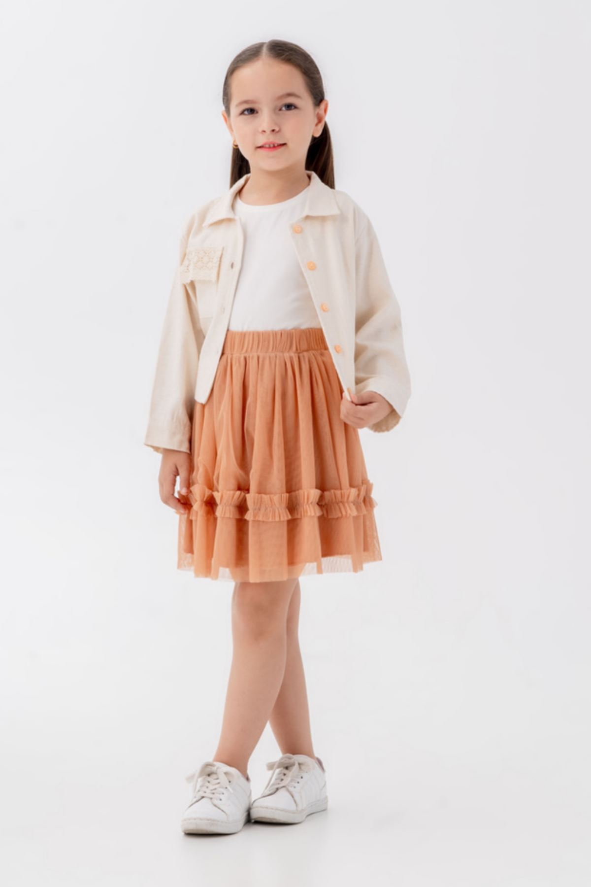 2-9 Yaş Fisto Cotto Kız Çocuk 3'Lü Takım -Caramel-