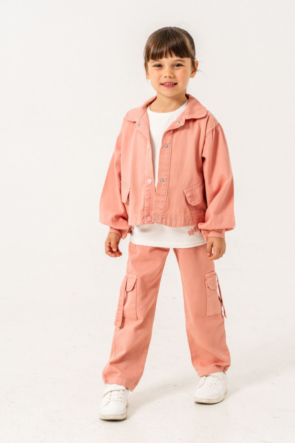 6-9 Yaş Sa Calobra Kız Çocuk 3'Lü Takım -Pudra-