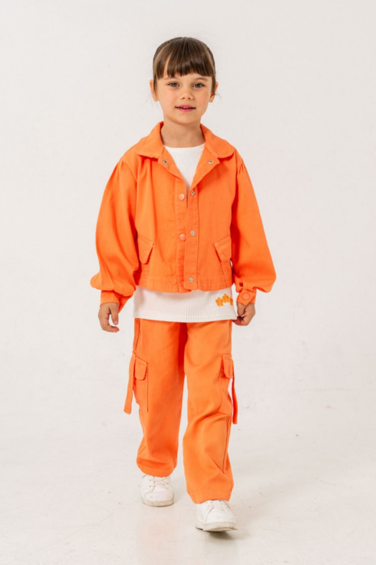 6-9 Yaş Sa Calobra Kız Çocuk 3'Lü Takım -Turuncu-