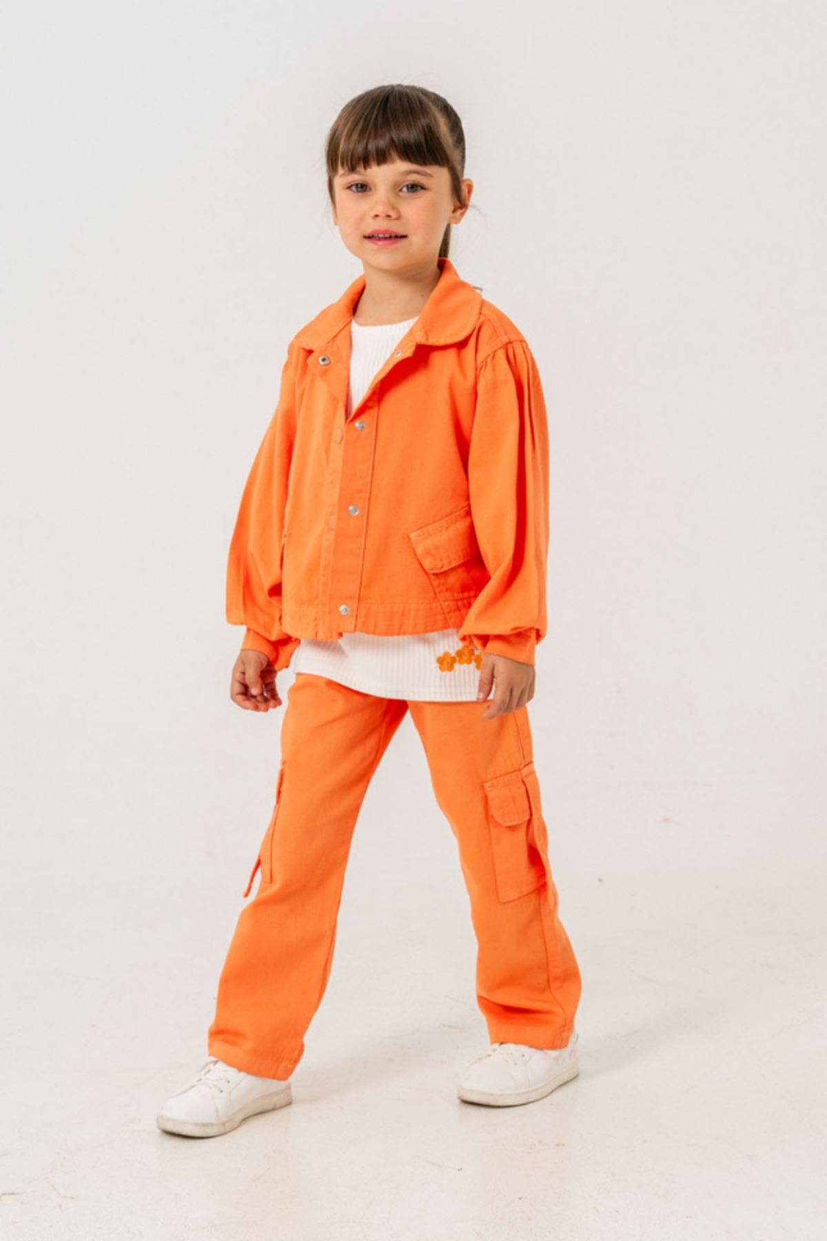 6-9 Yaş Sa Calobra Kız Çocuk 3'Lü Takım -Turuncu-