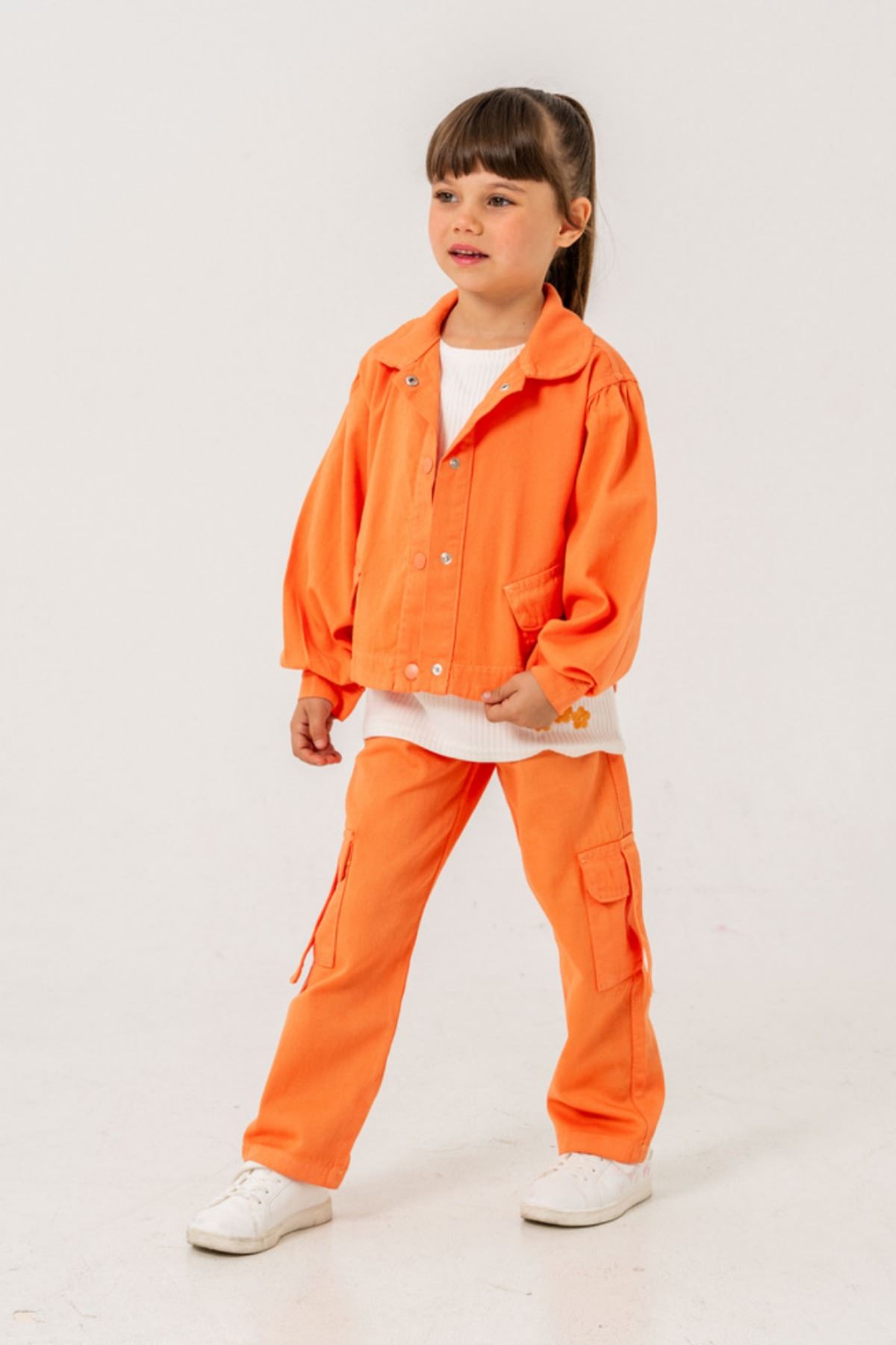 6-9 Yaş Sa Calobra Kız Çocuk 3'Lü Takım -Turuncu-