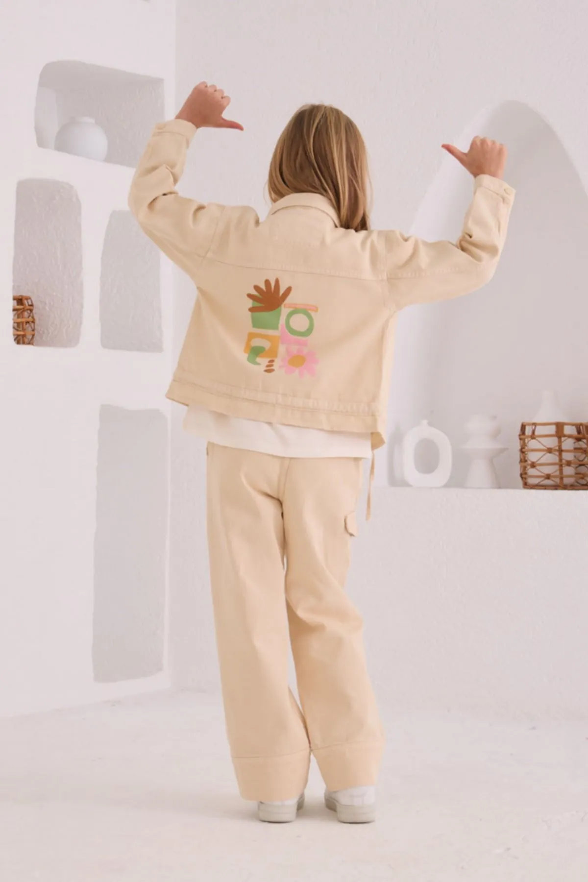 4-8 Yaş Love Bloom Kız Çocuk 3'Lü Takım -Latte-