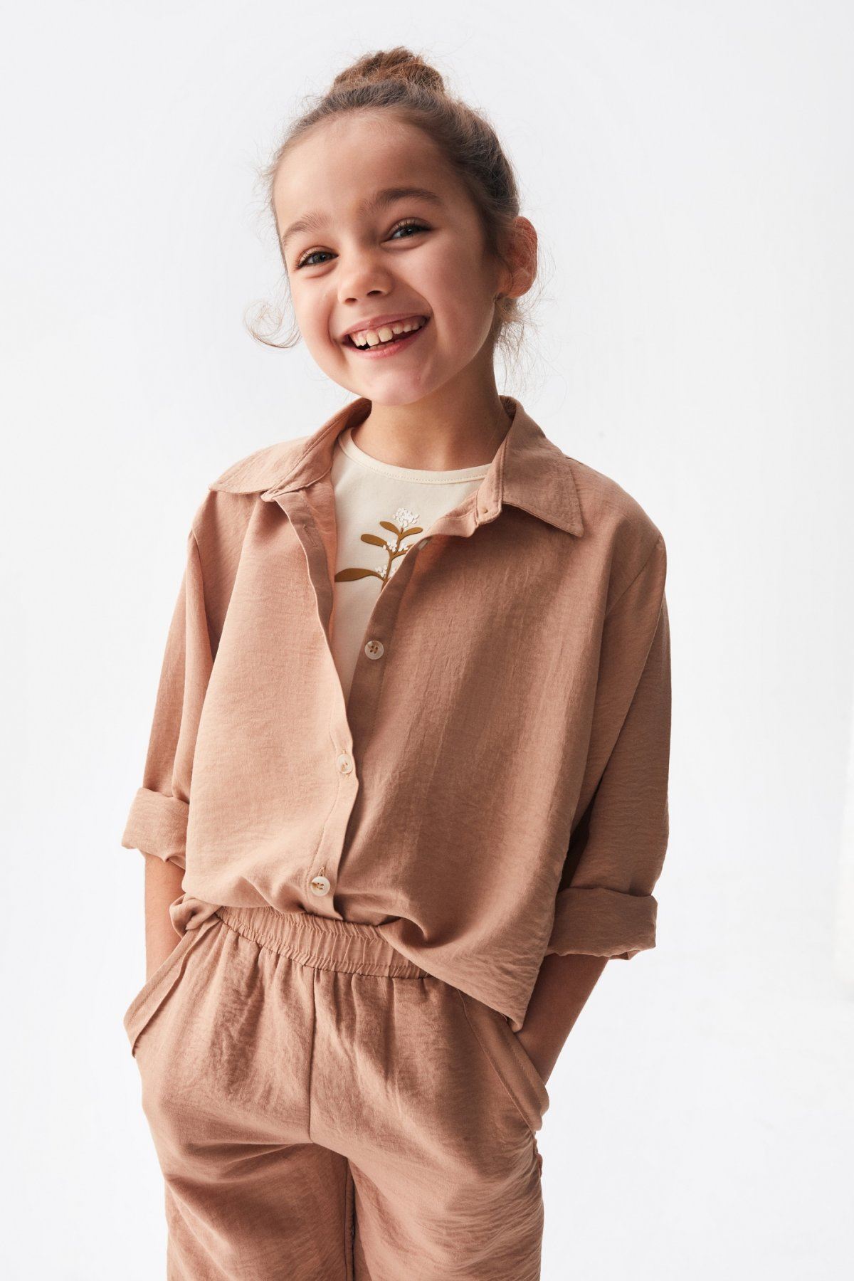 4-8 Yaş La Marais Paris  Kız Çocuk 3'Lü Takım -Latte Kahve-