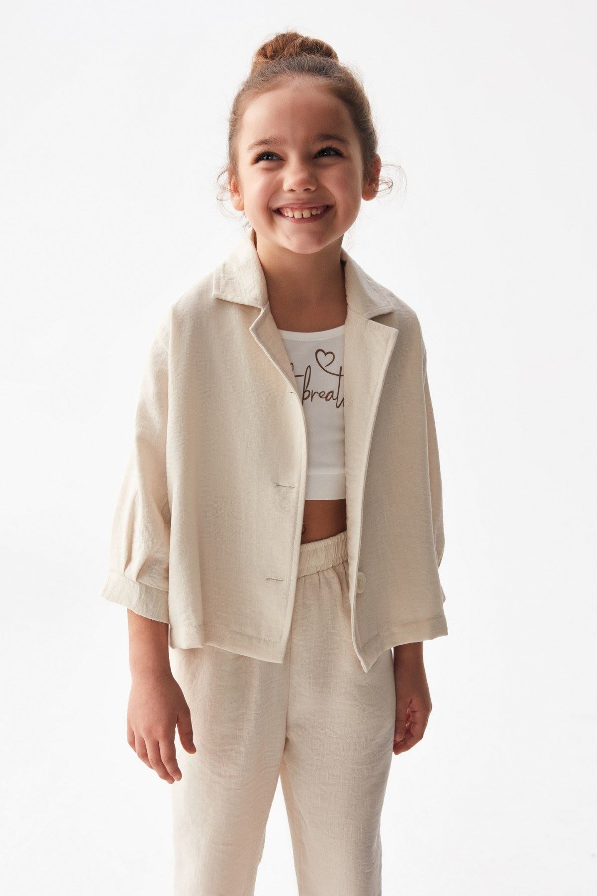 4-8 Yaş Carabanchel Kız Çocuk Takım -Krem-