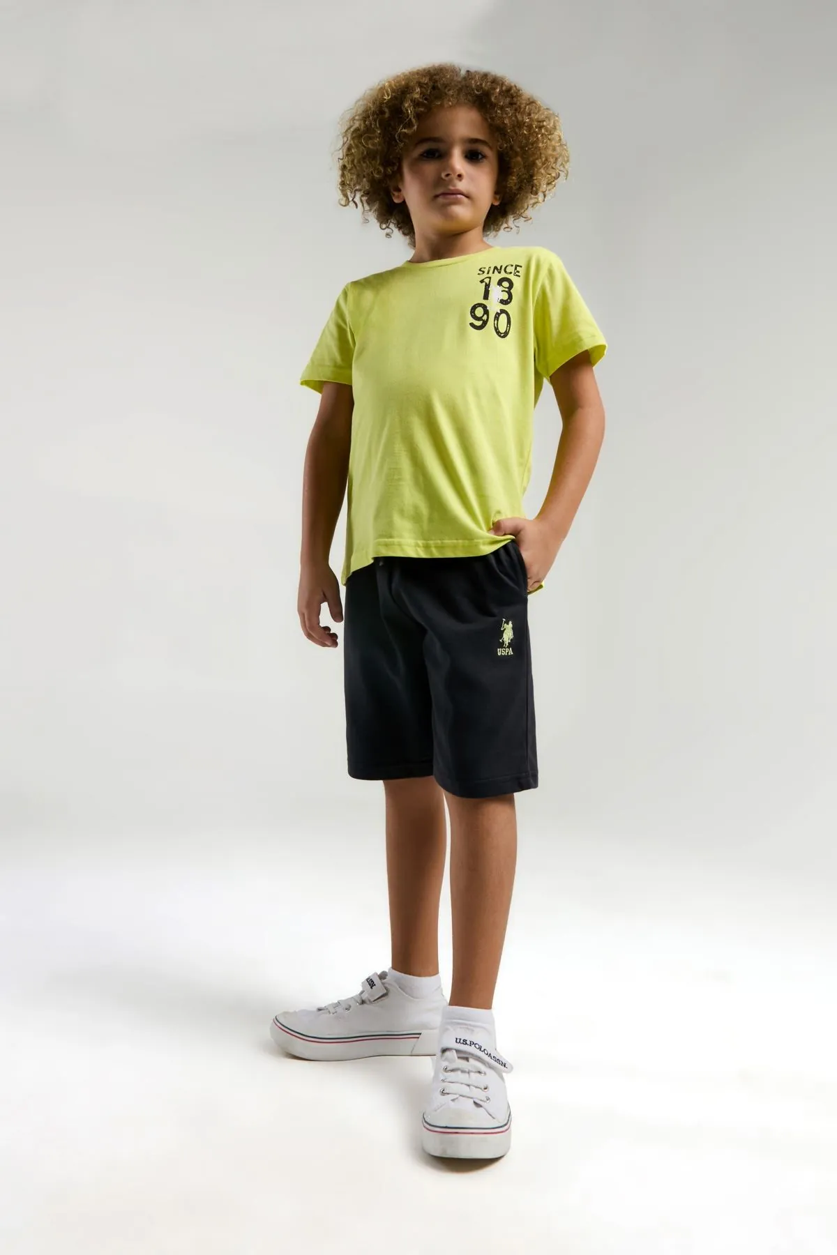 4-15 Yaş Lisanslı Us Polo ASSN Erkek Çocuk Takım-Fıstık yeşili