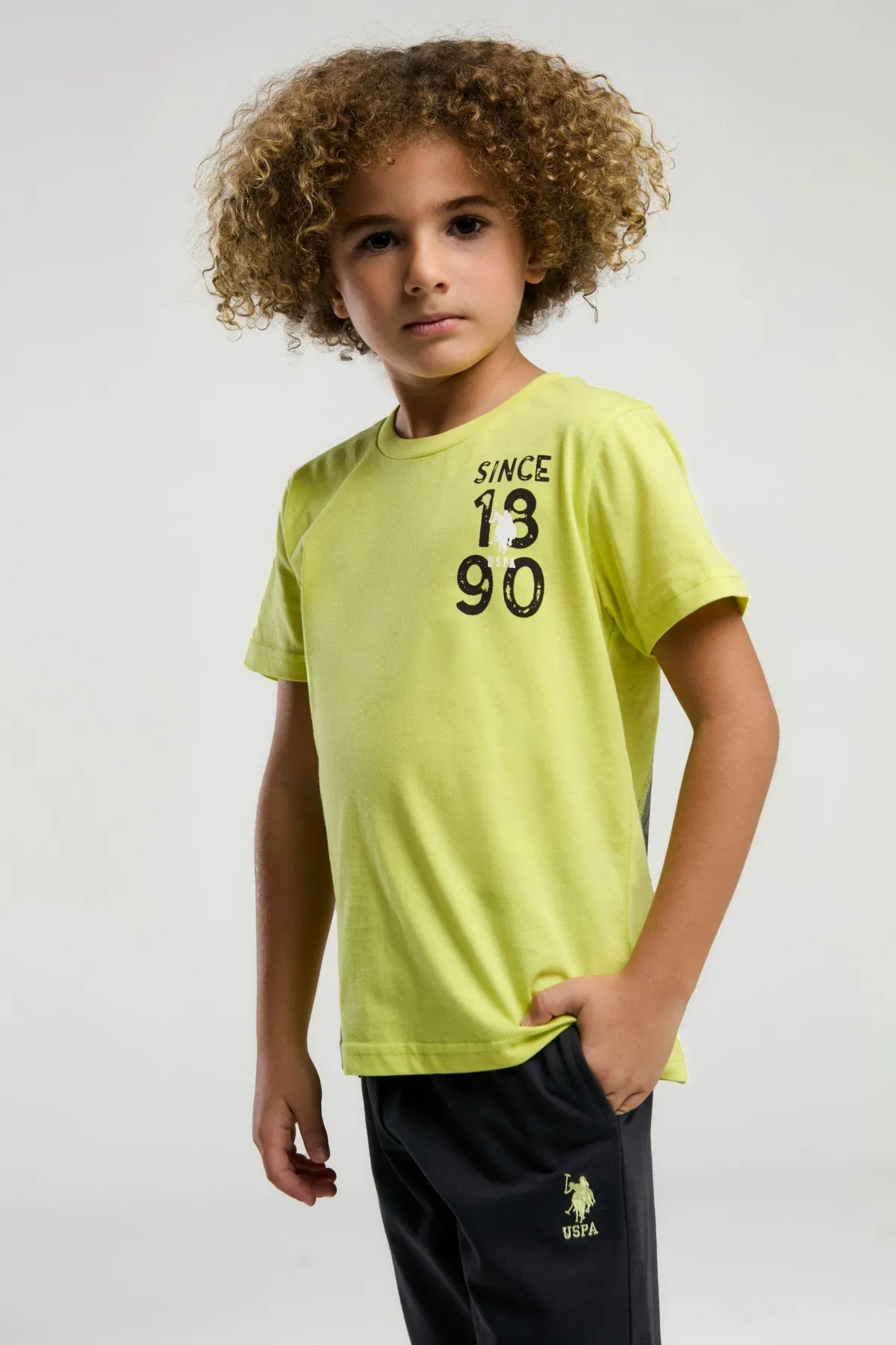 4-15 Yaş Lisanslı Us Polo ASSN Erkek Çocuk Takım-Fıstık yeşili