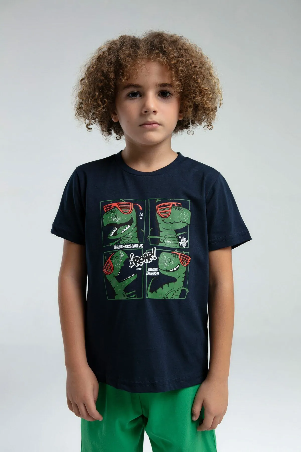 2-15 Yaş Dino Day Erkek Çocuk Takım-Lacivert
