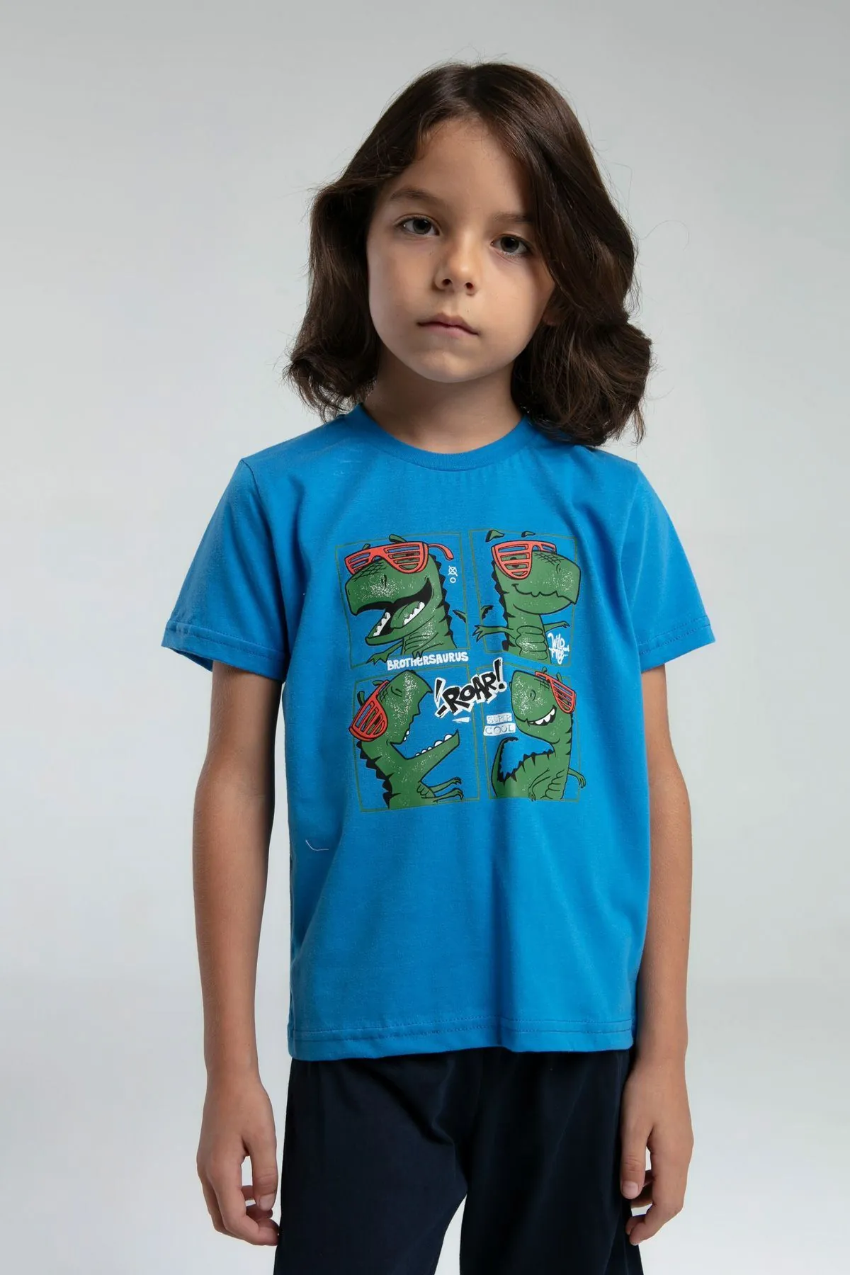 2-15 Yaş Dino Day Erkek Çocuk Takım-Saks