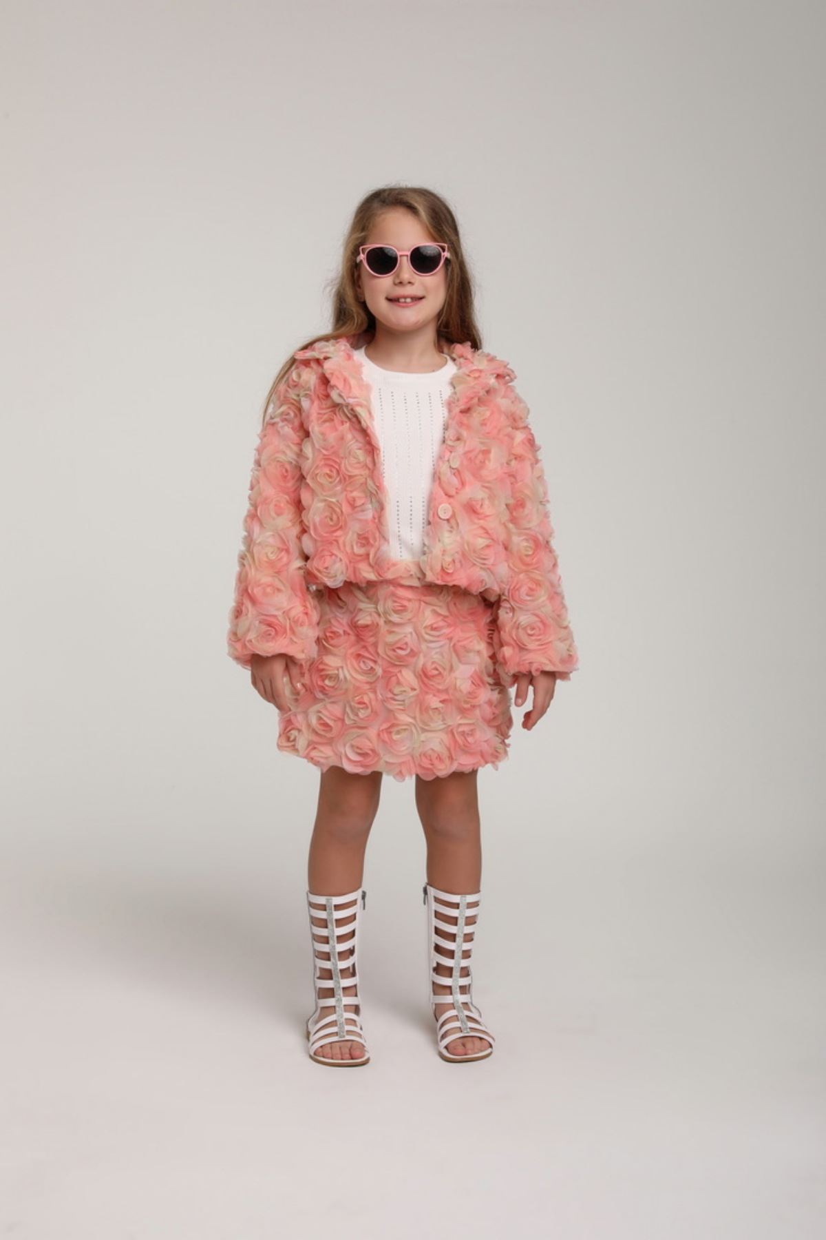 5-9 Yaş Premium Love Grasse Kız Çocuk Takım-Mercan