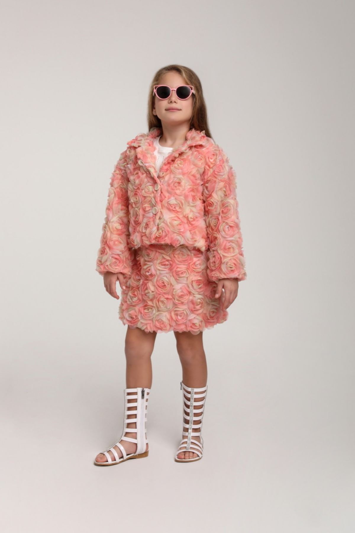 5-9 Yaş Premium Love Grasse Kız Çocuk Takım-Mercan