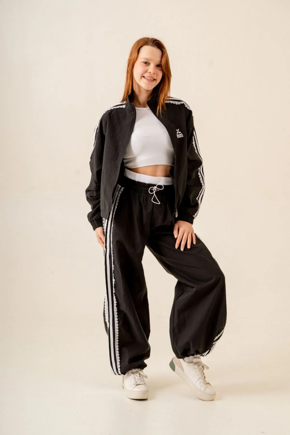 9-15 Yaş Design Berceste Sport Kız Çocuk Takım-Siyah