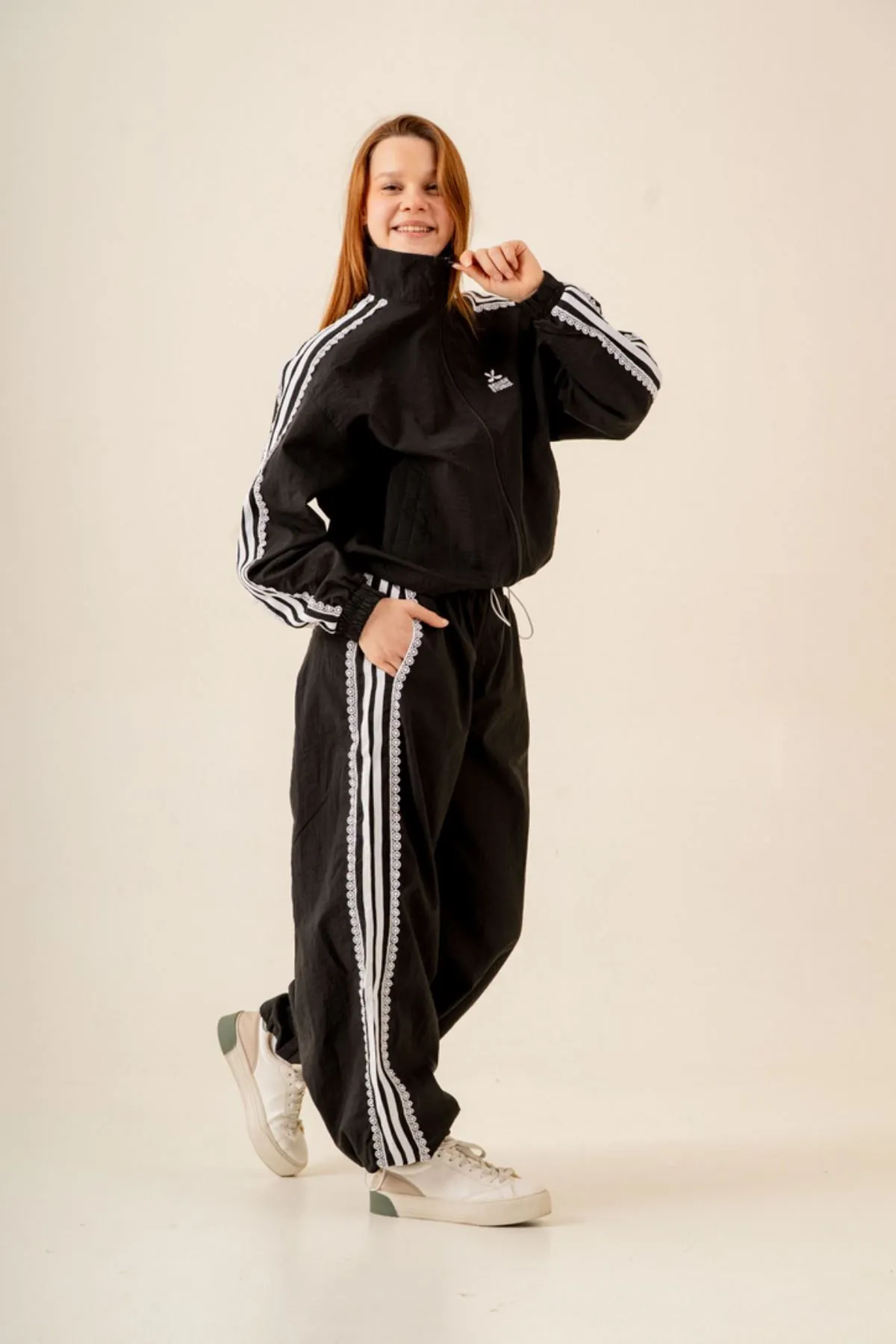 9-15 Yaş Design Berceste Sport Kız Çocuk Takım-Siyah