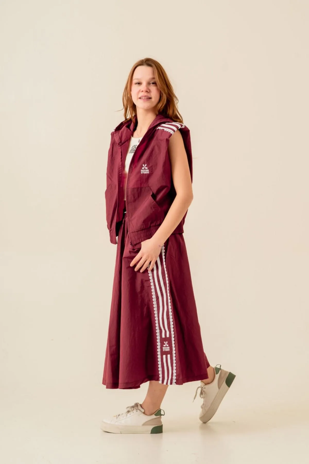 9-15 Yaş Sport Berceste Lara Kız Çocuk Takım-Bordo