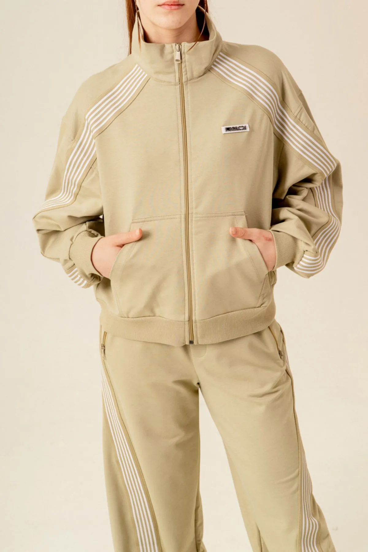 9-15 Yaş Line Modern Design  Kız Çocuk Takım-Haki